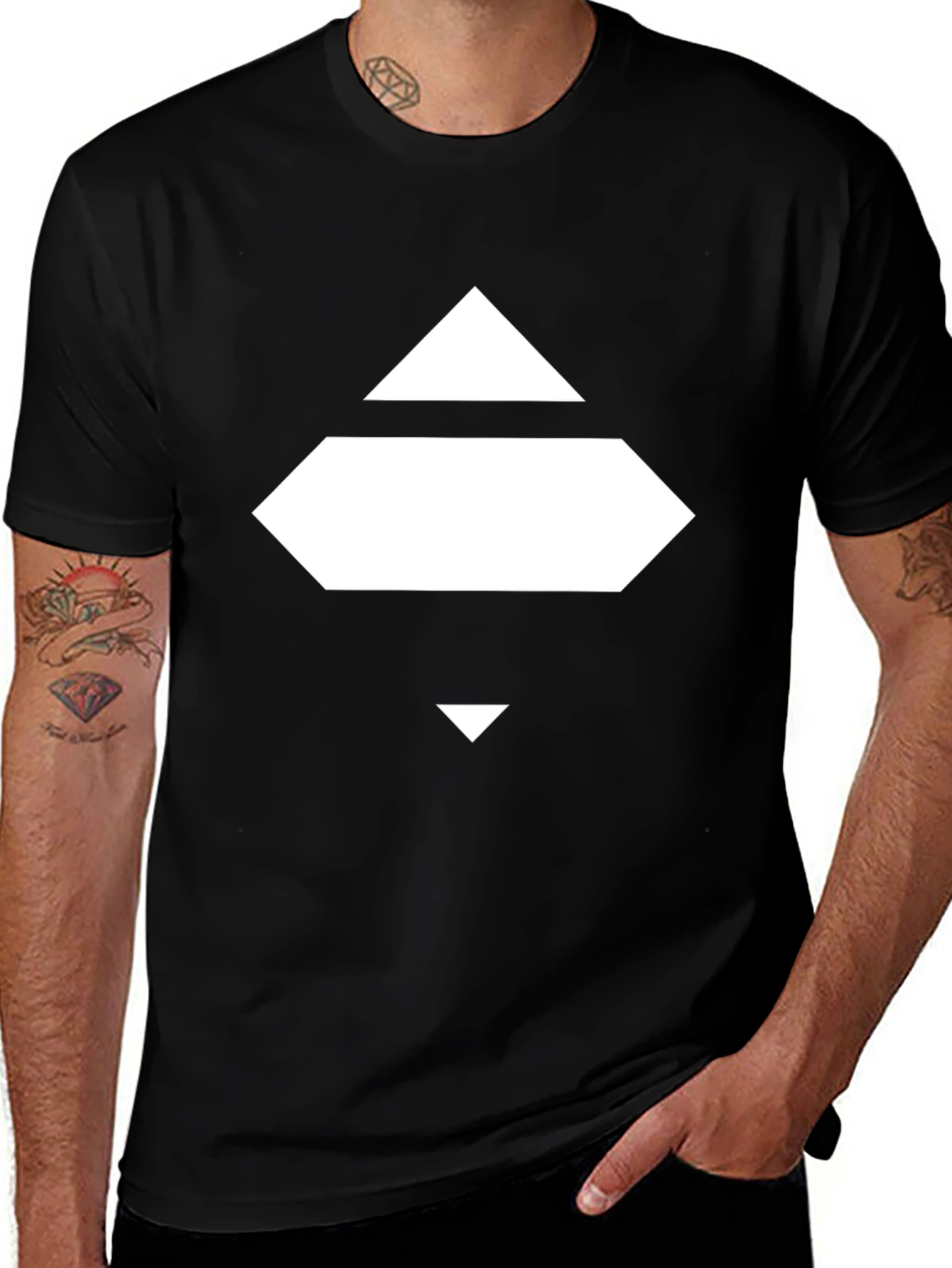Variant 5 of Modern Minimalist Graphic T-Shirt - Black Cotton Blend