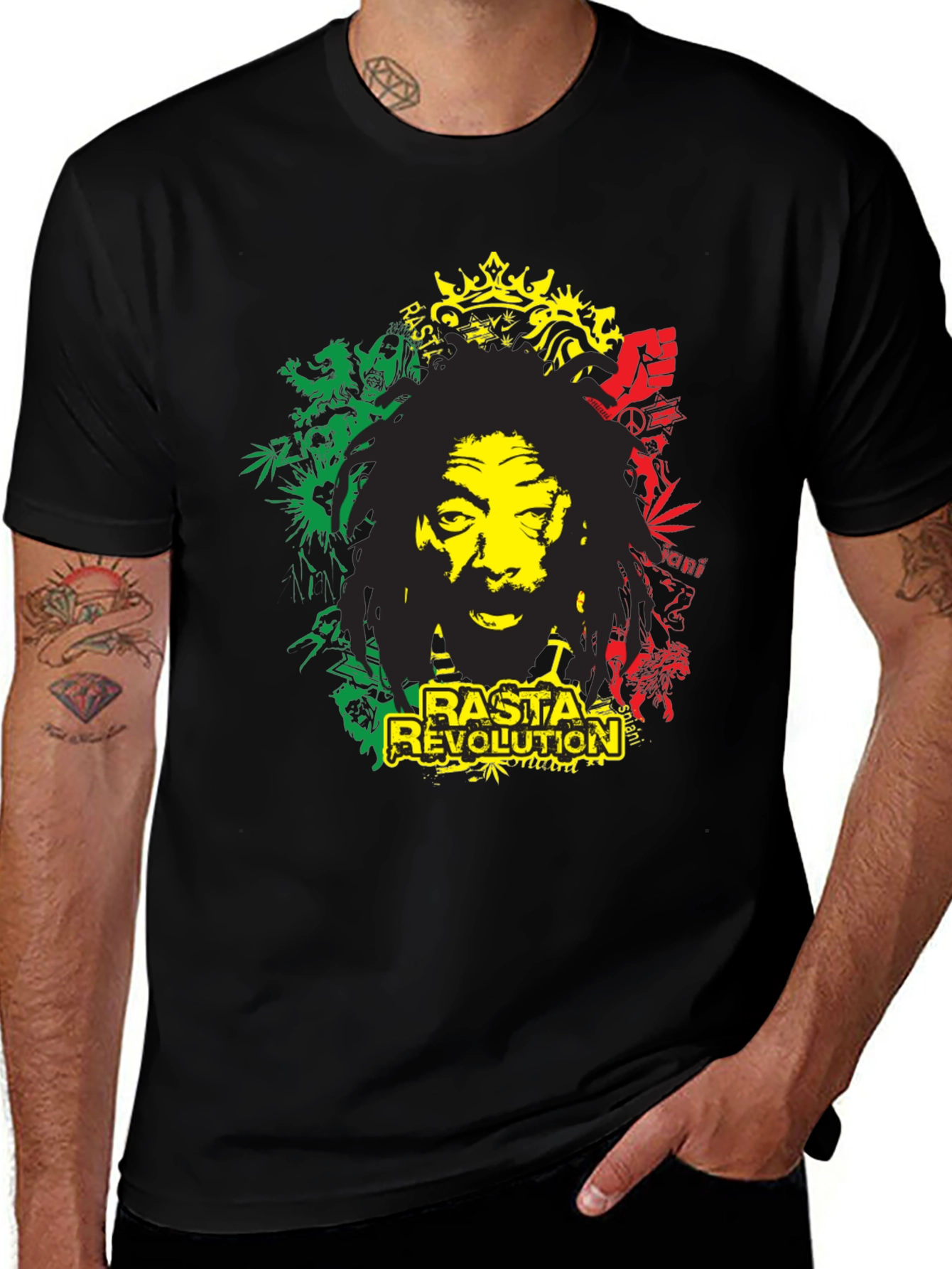 Rasta Revolution T-Shirt - Black