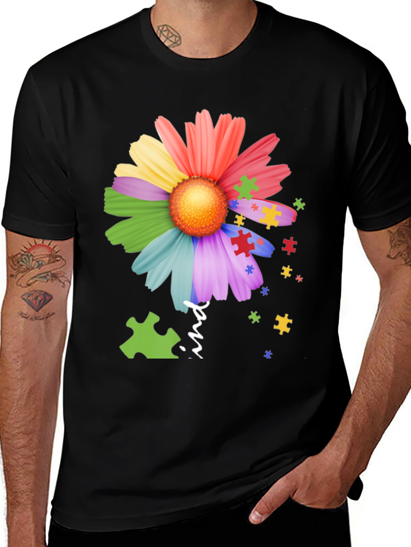 Autism Awareness Flower Puzzle Piece T-Shirt