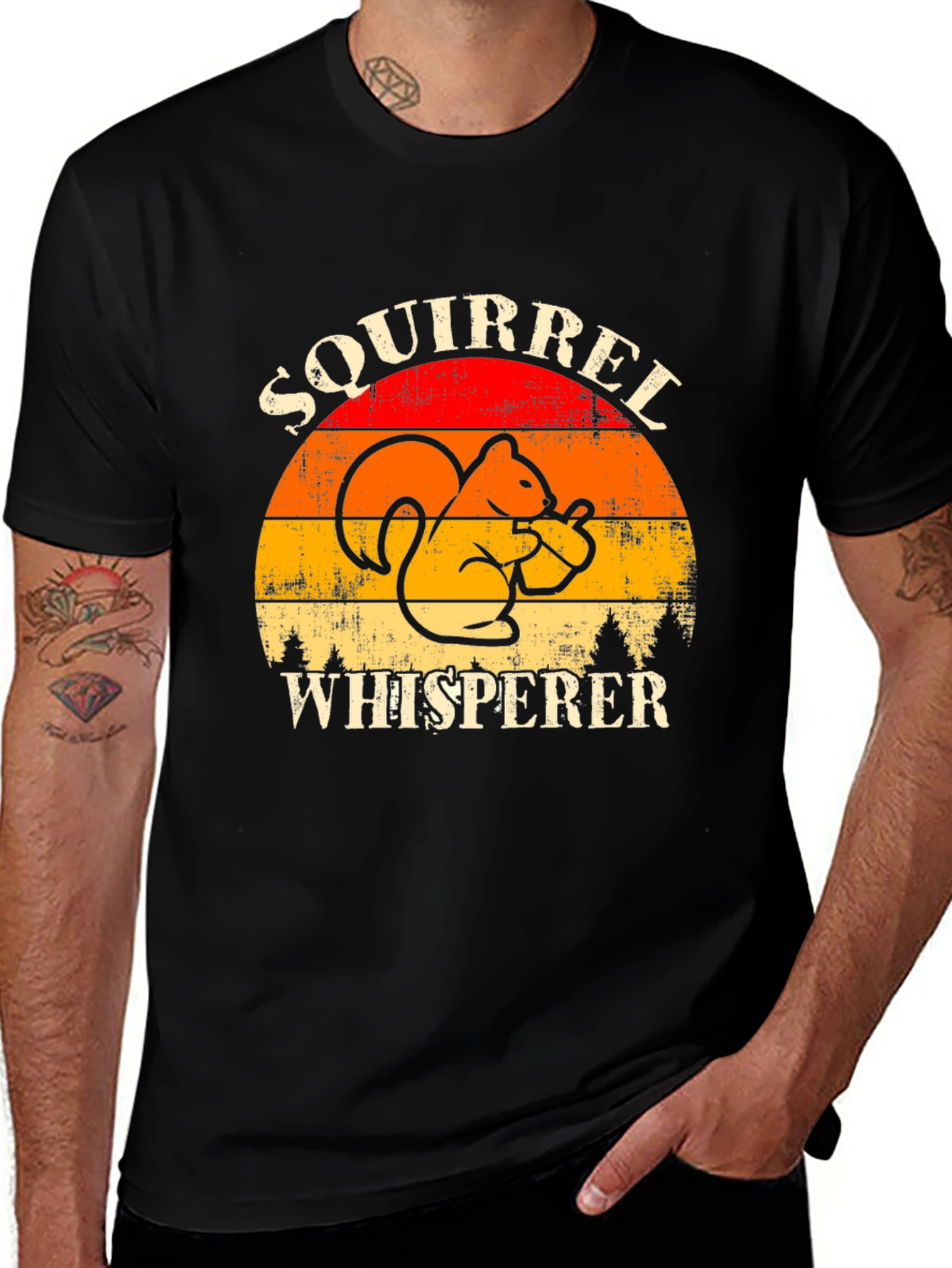 Variant 15 of Squirrel Whisperer Graphic Tee - Retro Style