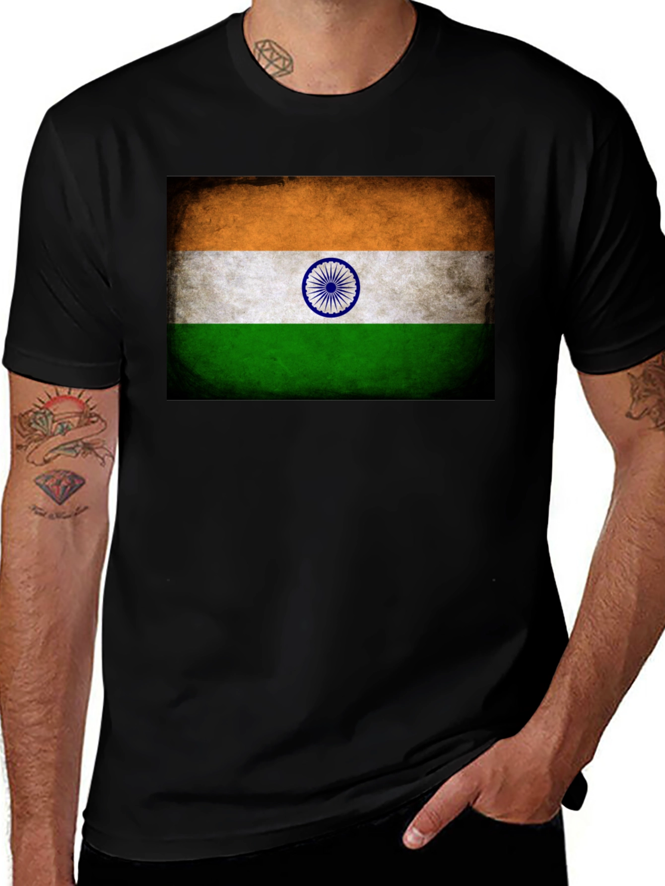 Indian Flag Graphic Tee - Patriotic Pride Shirt