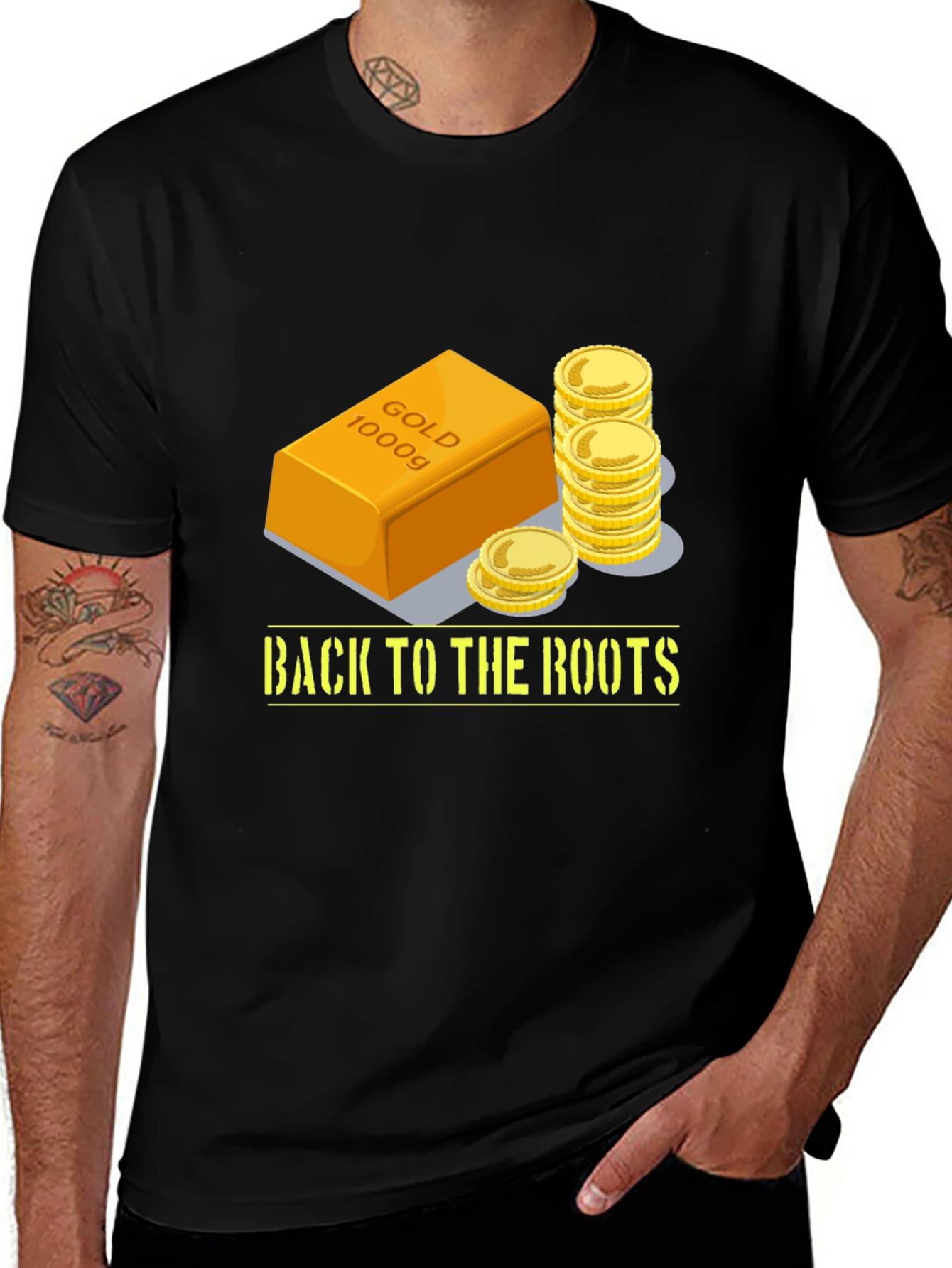 Variant 5 of Back to the Roots Gold Bar Graphic Tee