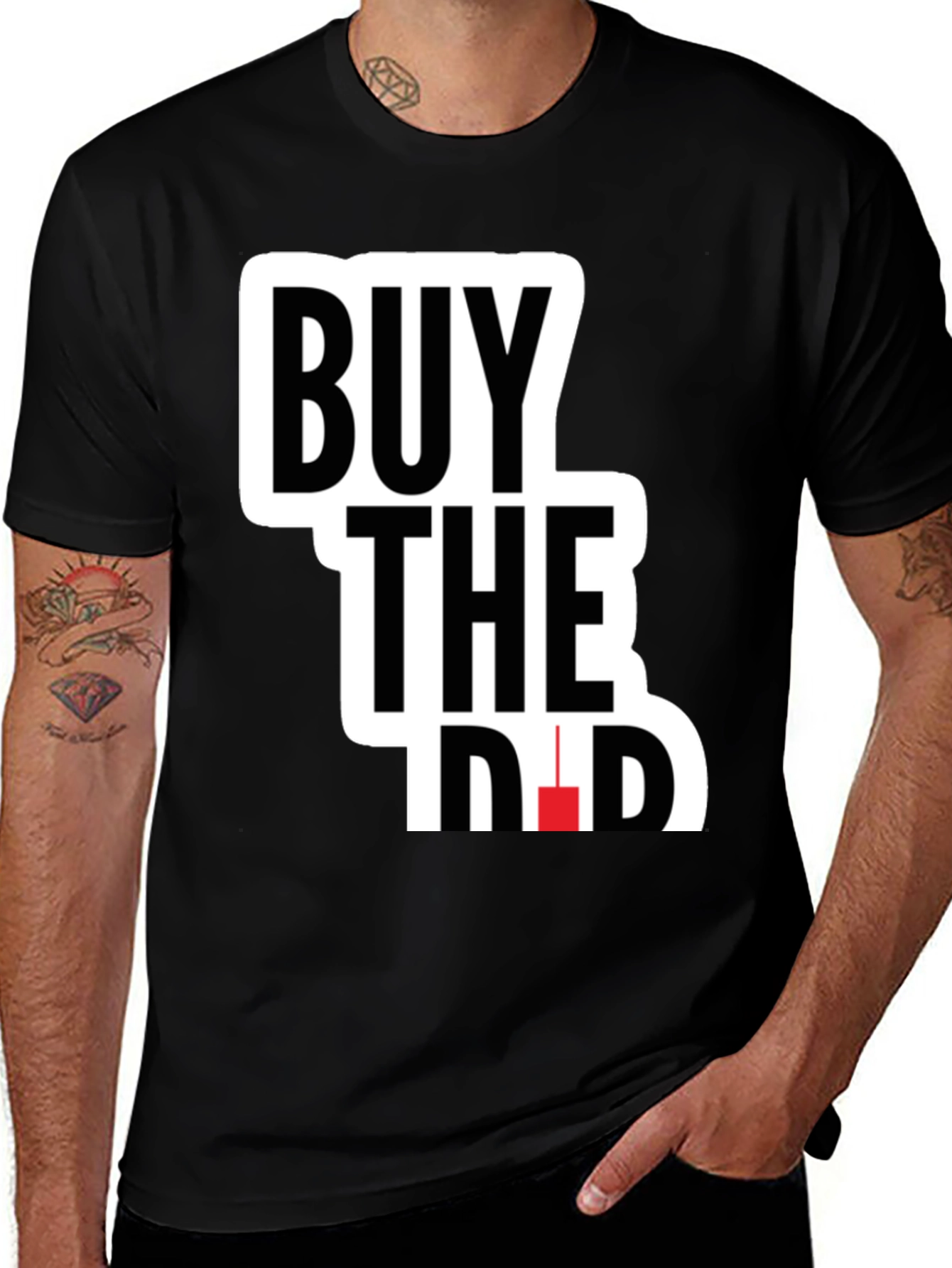 Variant 18 of Buy The Dip Black Graphic Tee
