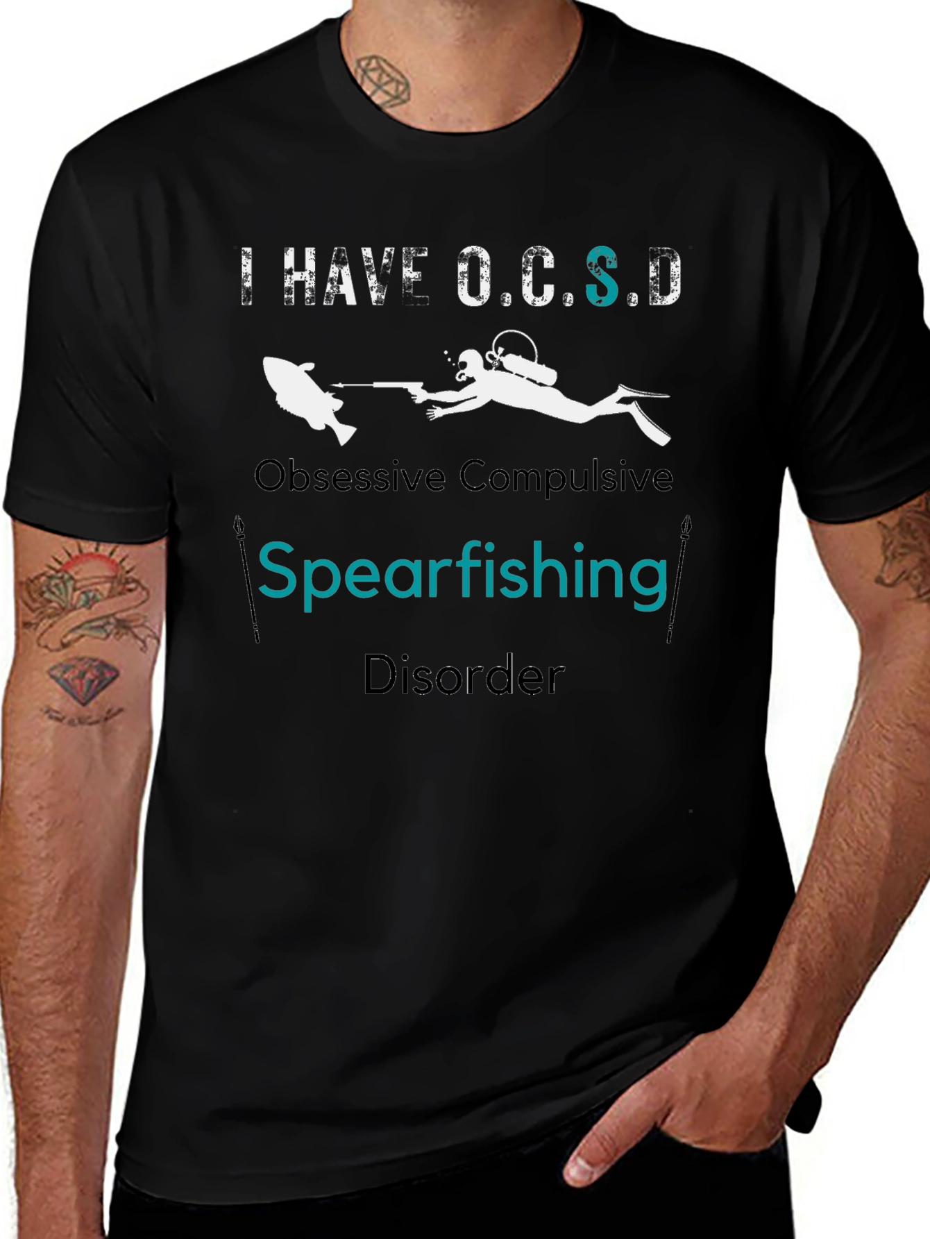 Variant 13 of Spearfishing Disorder T-Shirt: Funny Diver Tee