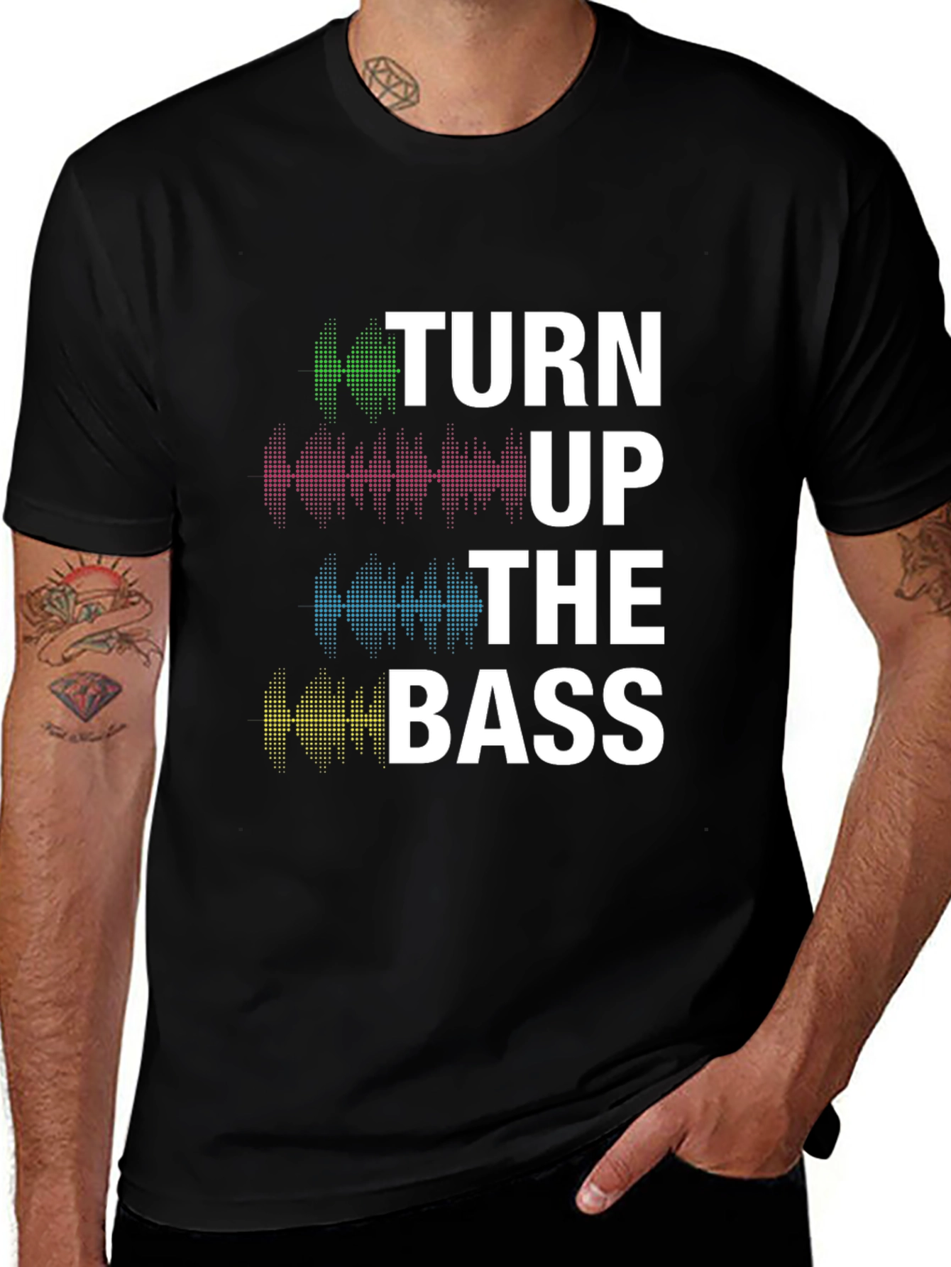 Variant 12 of Turn Up the Bass Graphic Tee - Music Lover's Shirt