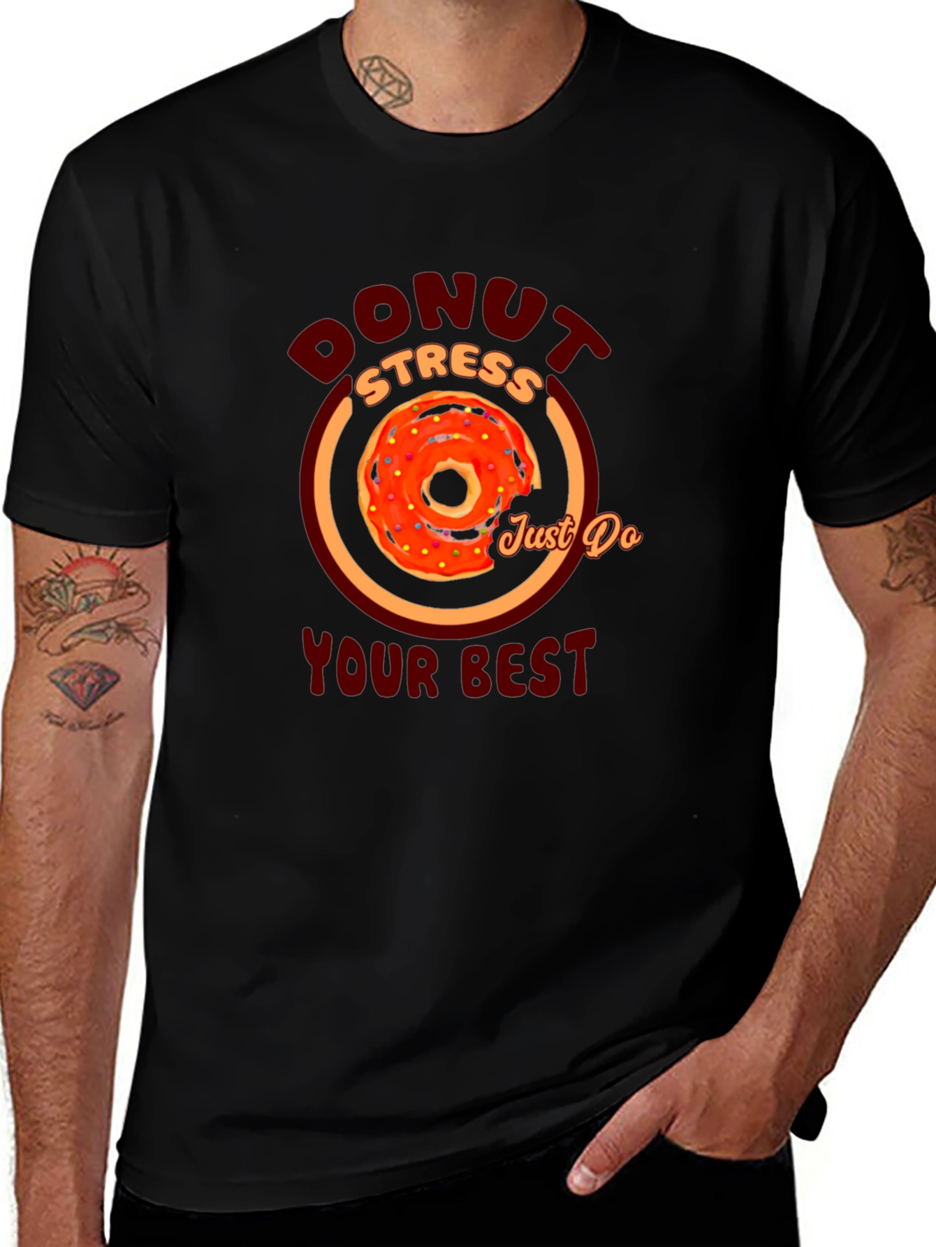 Variant 11 of Donut Stress Graphic T-Shirt - Motivational Tee