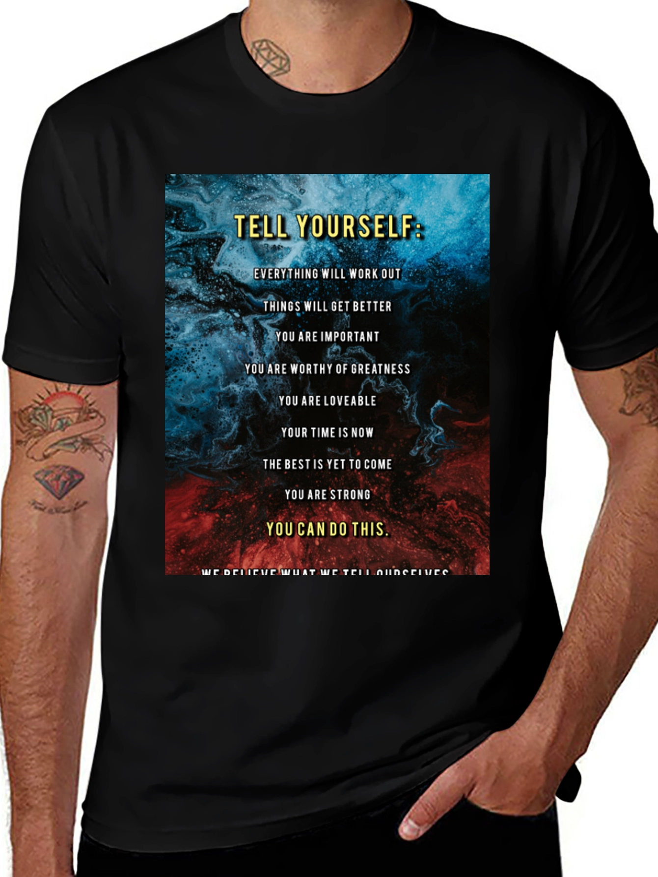 Variant 10 of Motivational T-Shirt - Tell Yourself Positive Affirmations