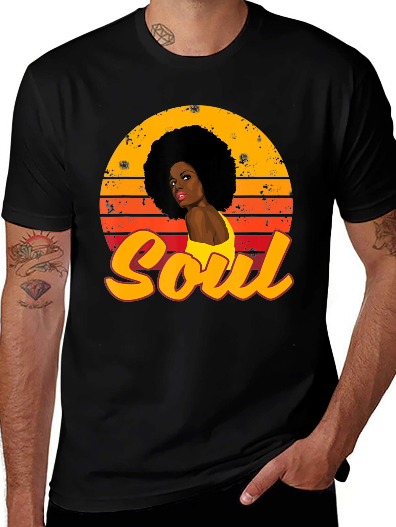 Variant 7 of Soul Afro Woman Sunset Graphic Tee