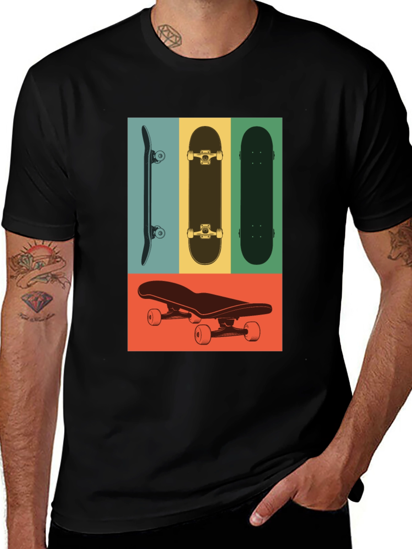 Variant 23 of Skateboard Graphic Tee - Retro Style Skater Shirt
