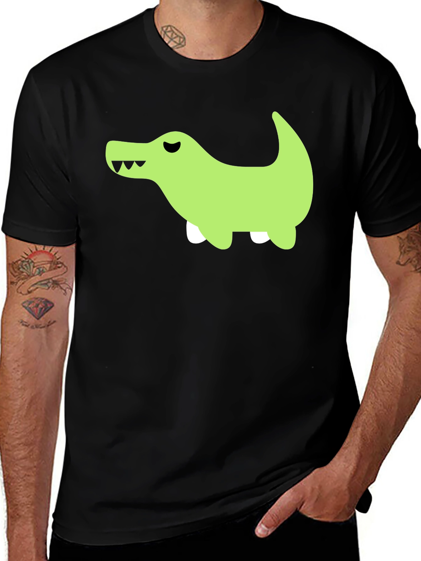 Variant 23 of Funny Alligator T-Shirt - Black
