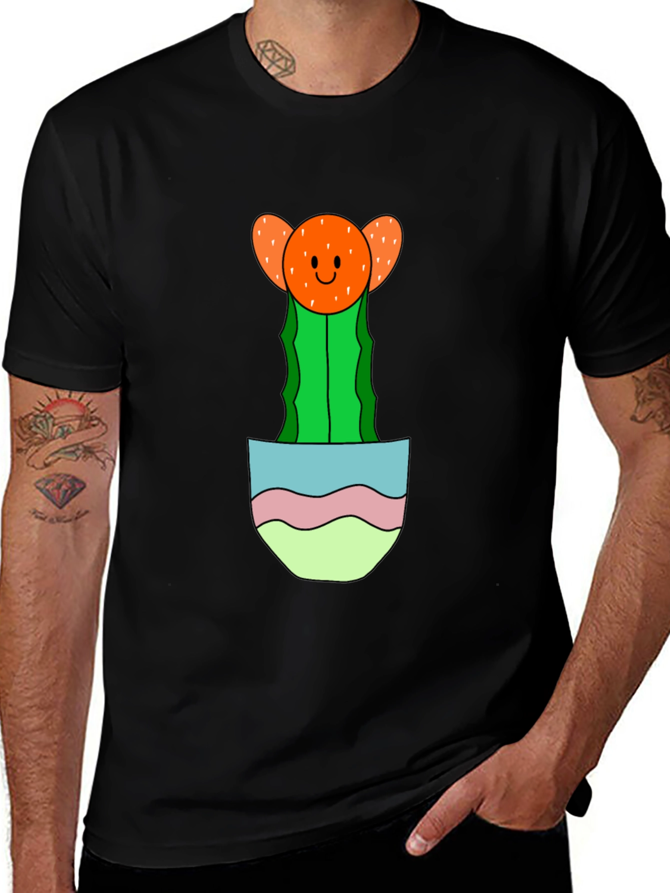 Variant 30 of Cute Cactus Pocket T-Shirt - Unique Graphic Tee