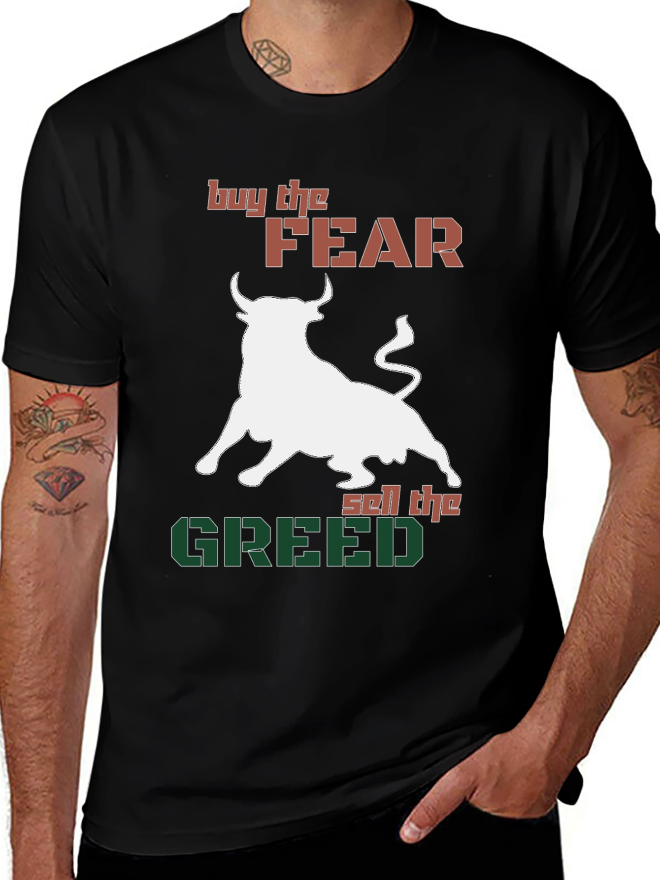 Buy Fear, Sell Greed Bull Graphic Tee