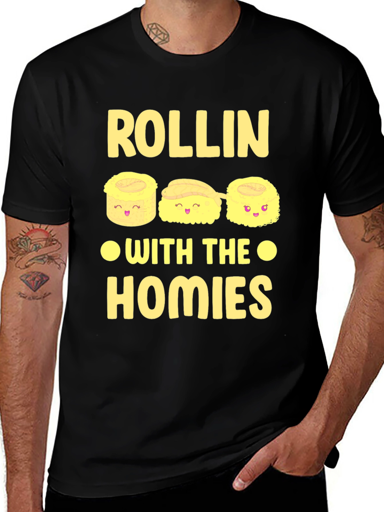 Variant 2 of Rollin' with the Homies Sushi Graphic Tee