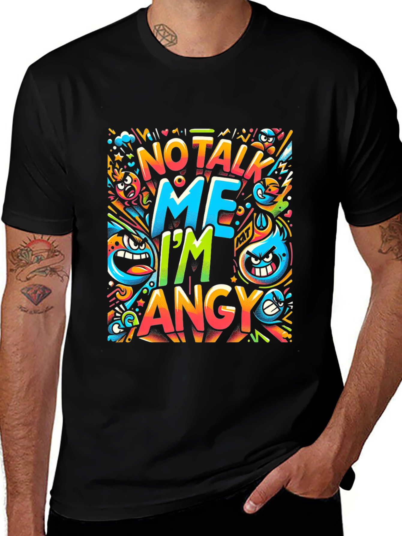 Variant 6 of Angry Cartoon Graphic Print T-Shirt