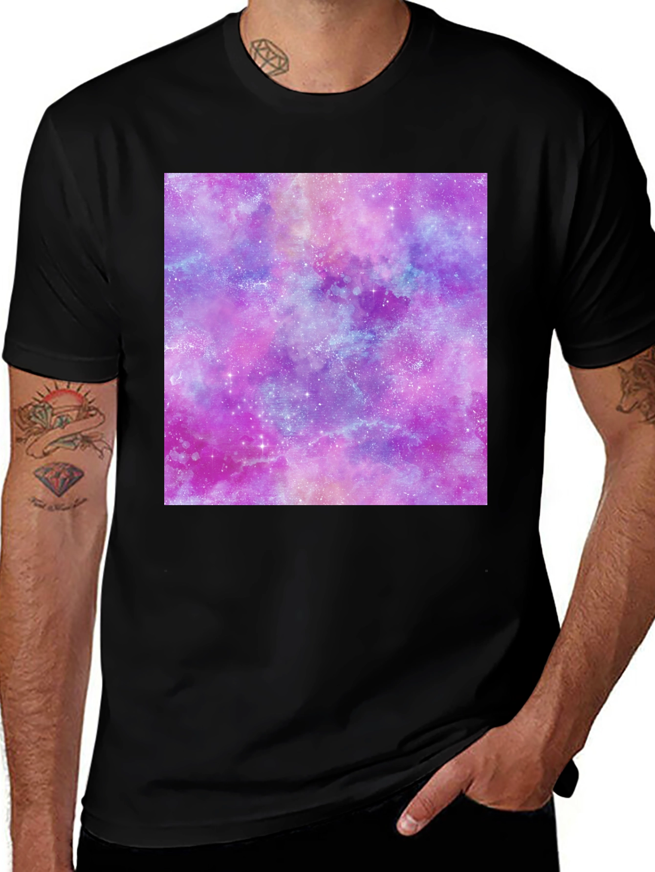 Variant 30 of Galaxy Print Tee - Trendy Crew Neck T-Shirt