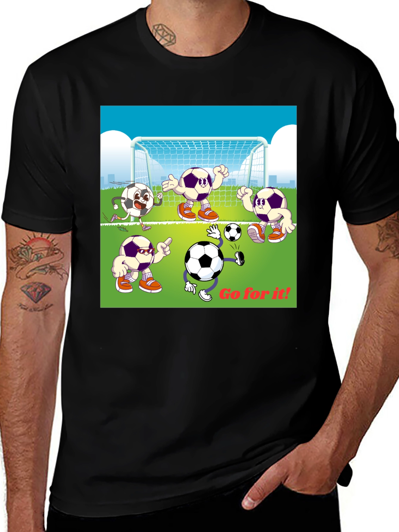 Variant 6 of Soccer Cartoon Graphic T-Shirt