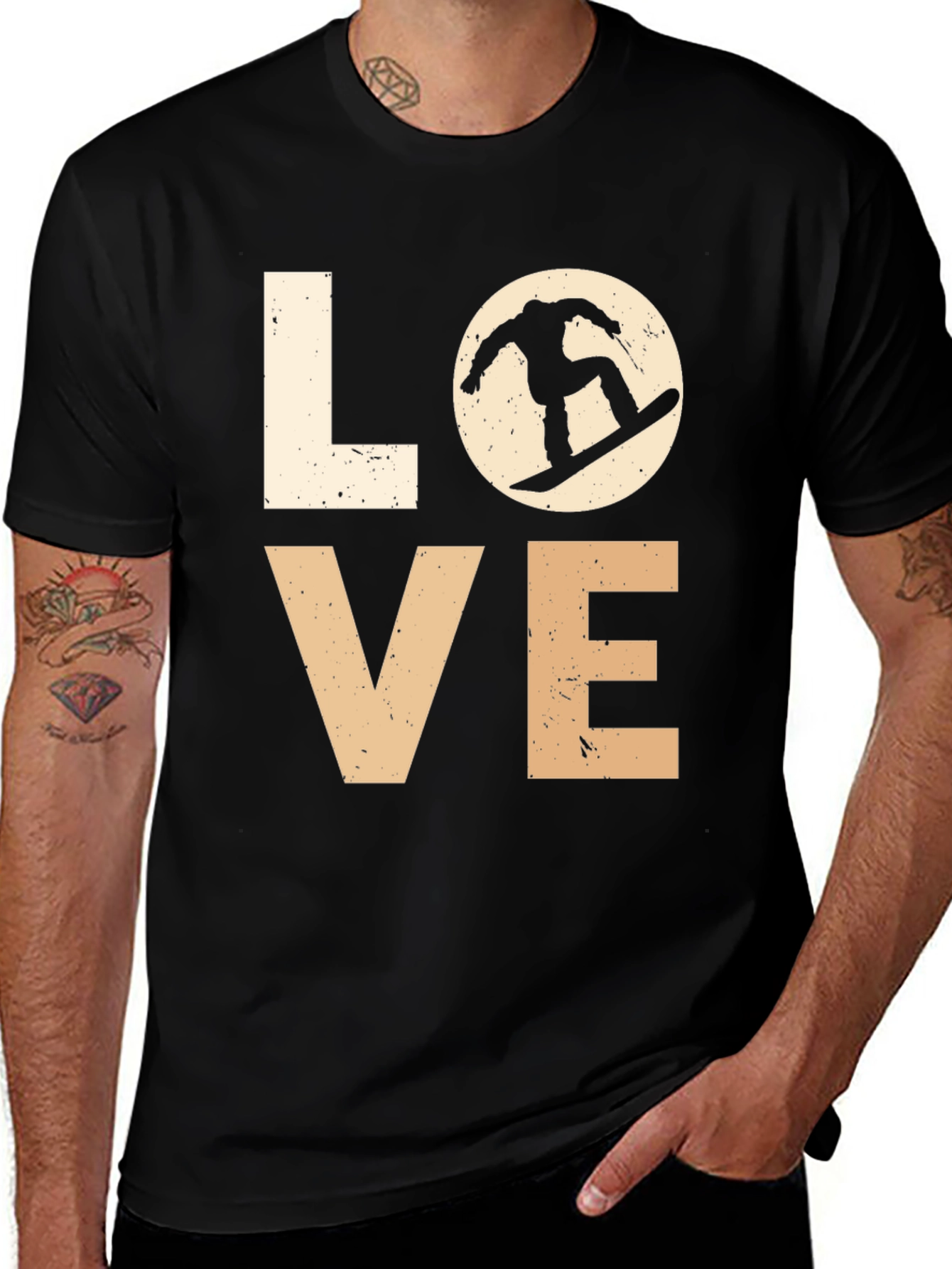 Variant 10 of Love Snowboarding Graphic Tee - Stylish Winter Sport Shirt