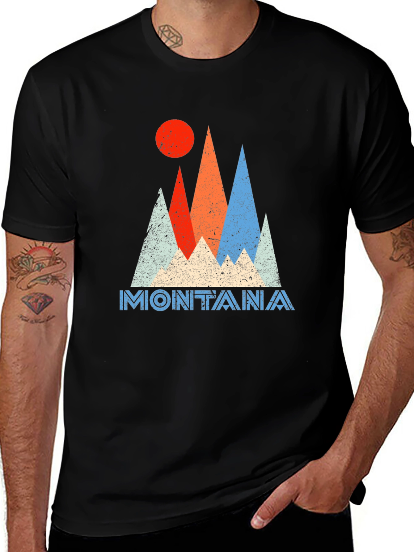 Montana Graphic Tee Retro Mountain T-Shirt