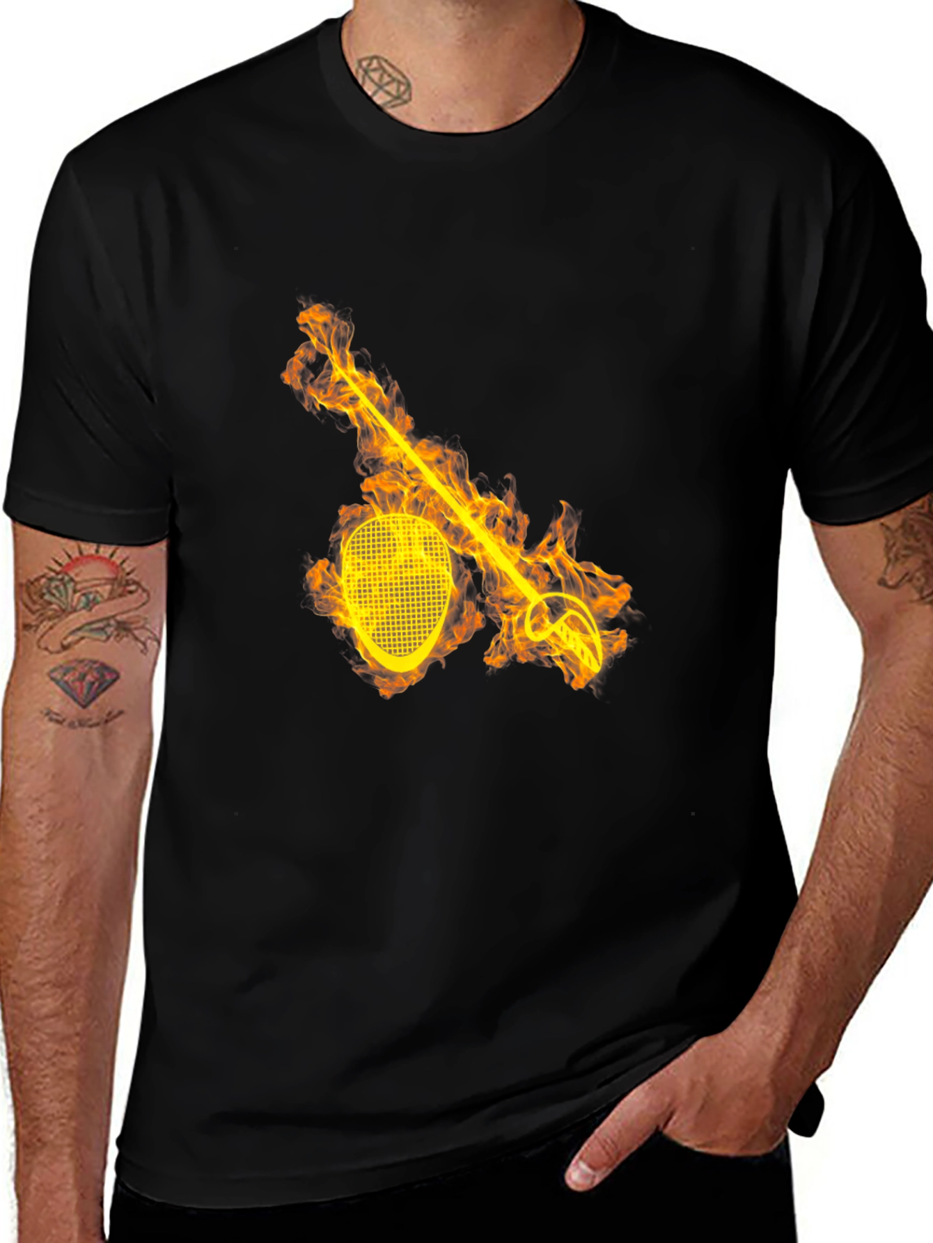 Variant 12 of Fiery Fencing T-Shirt - Black Graphic Tee