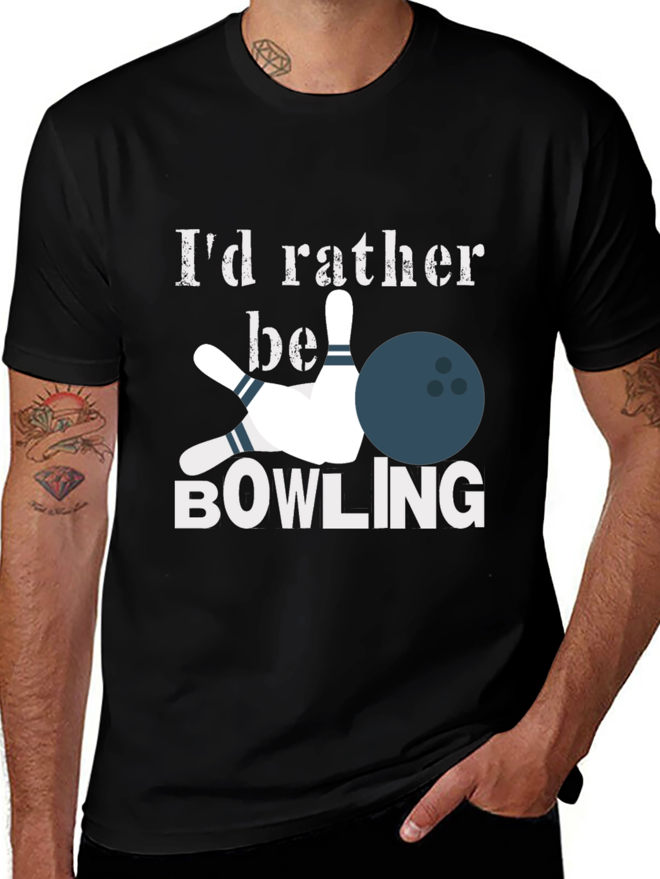 Variant 10 of Bowling T-Shirt - I'd Rather Be Bowling Tee