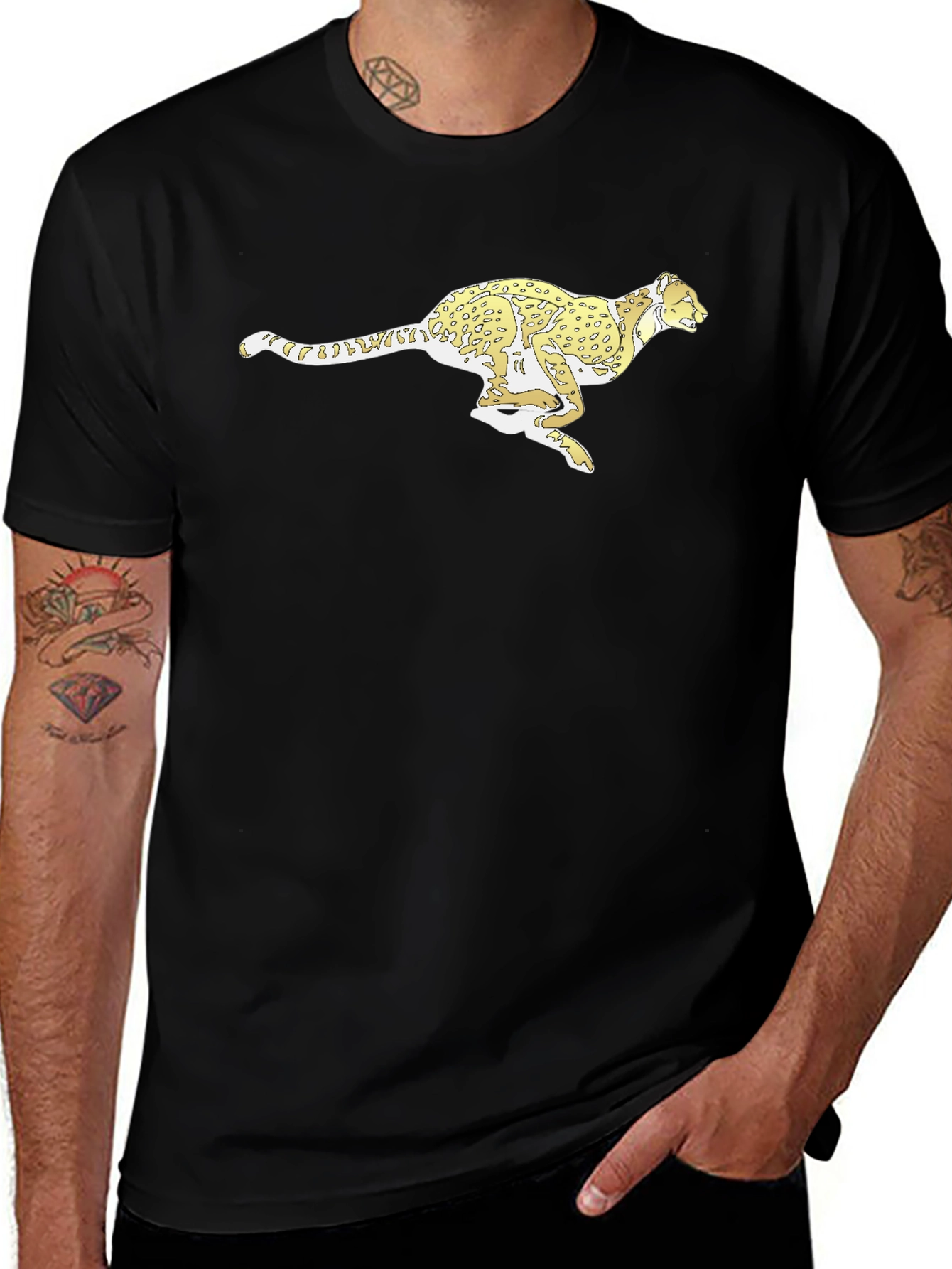 Variant 22 of Cheetah Print Black T-Shirt