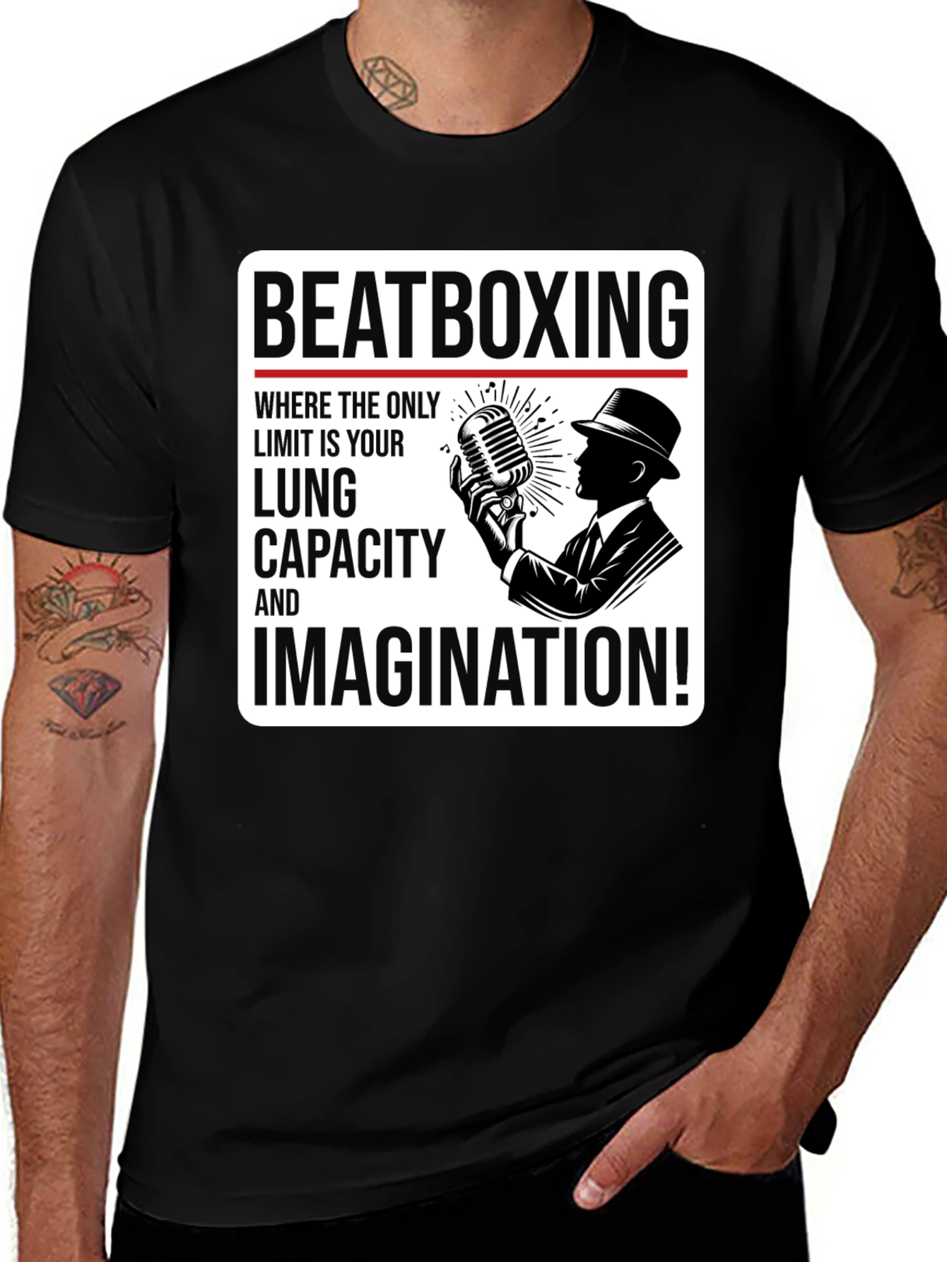 Variant 20 of Beatboxing Lung Capacity Imagination T-Shirt