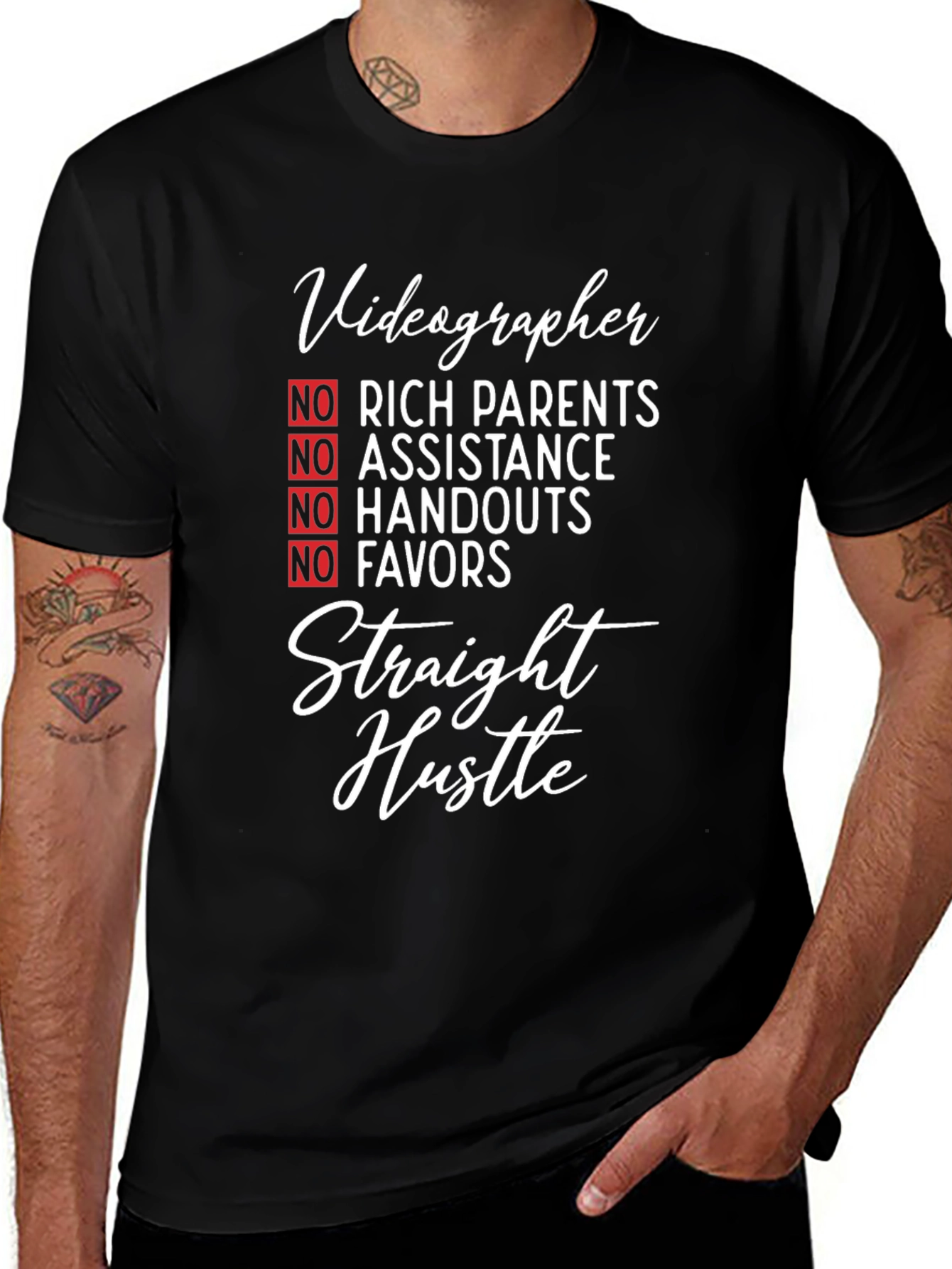 Variant 24 of Videographer Straight Hustle Graphic T-Shirt