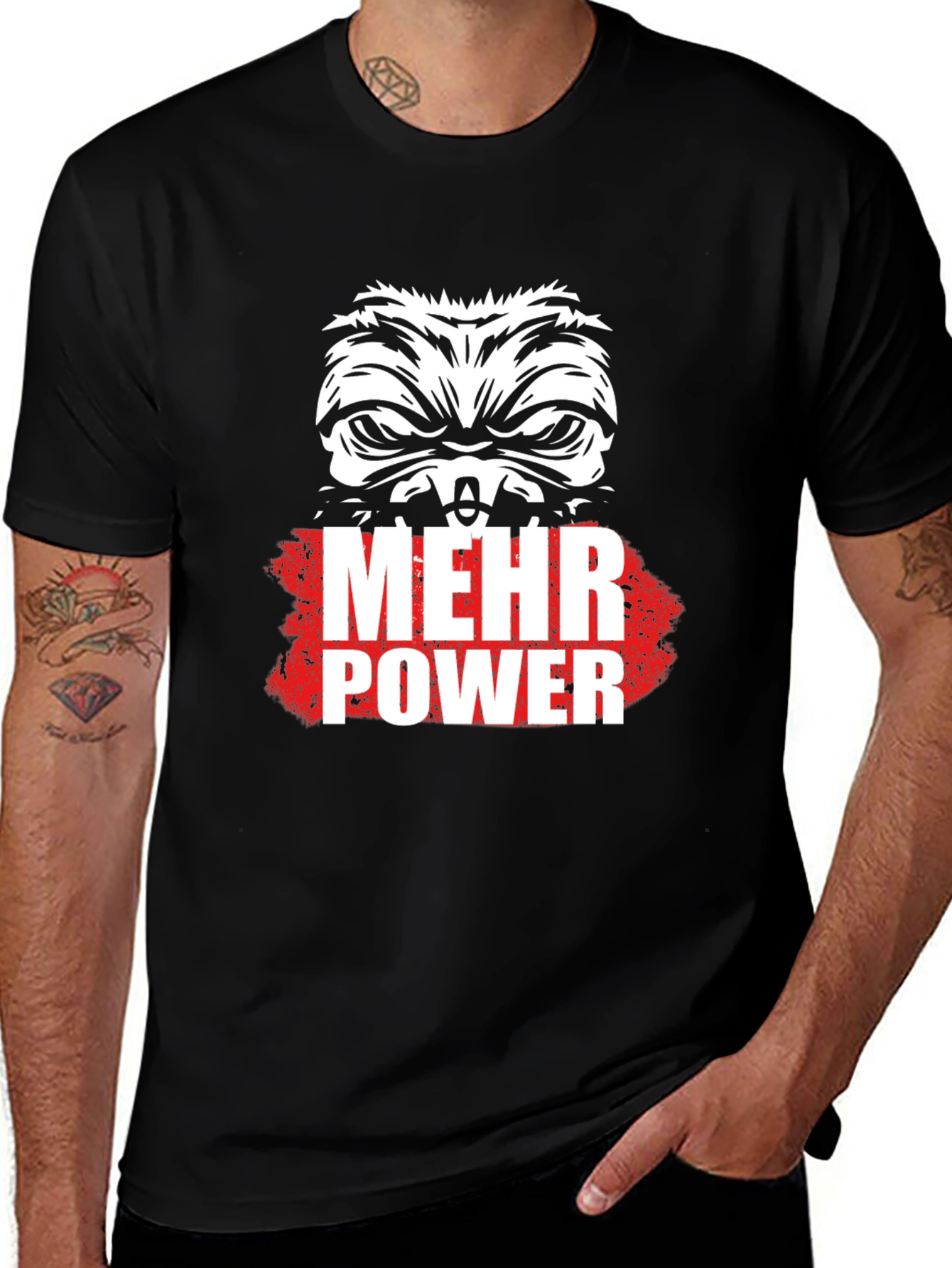 Variant 16 of Mehr Power Graphic Tee - Black Cotton T-Shirt