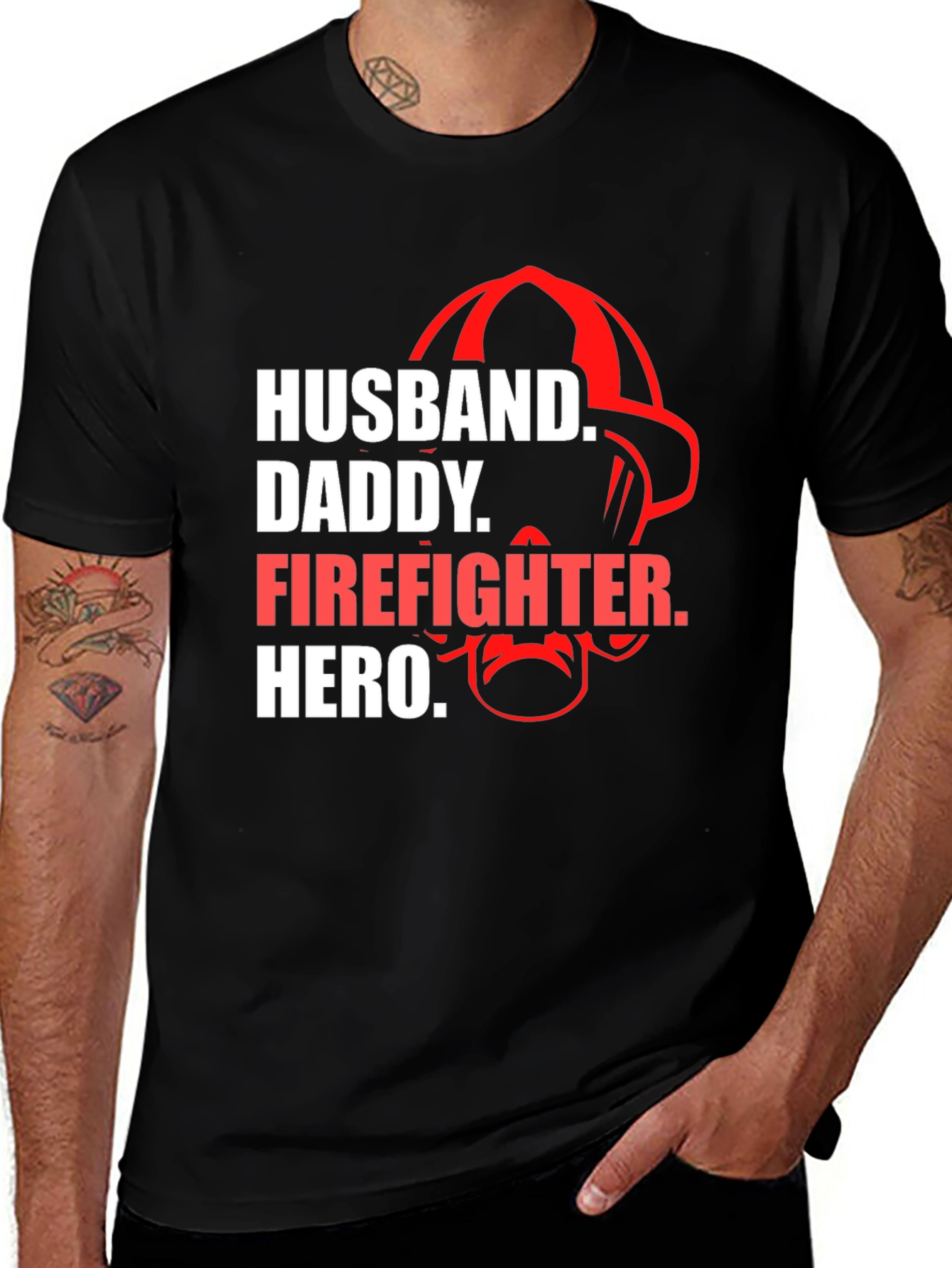 Variant 17 of Husband Daddy Firefighter Hero T-Shirt