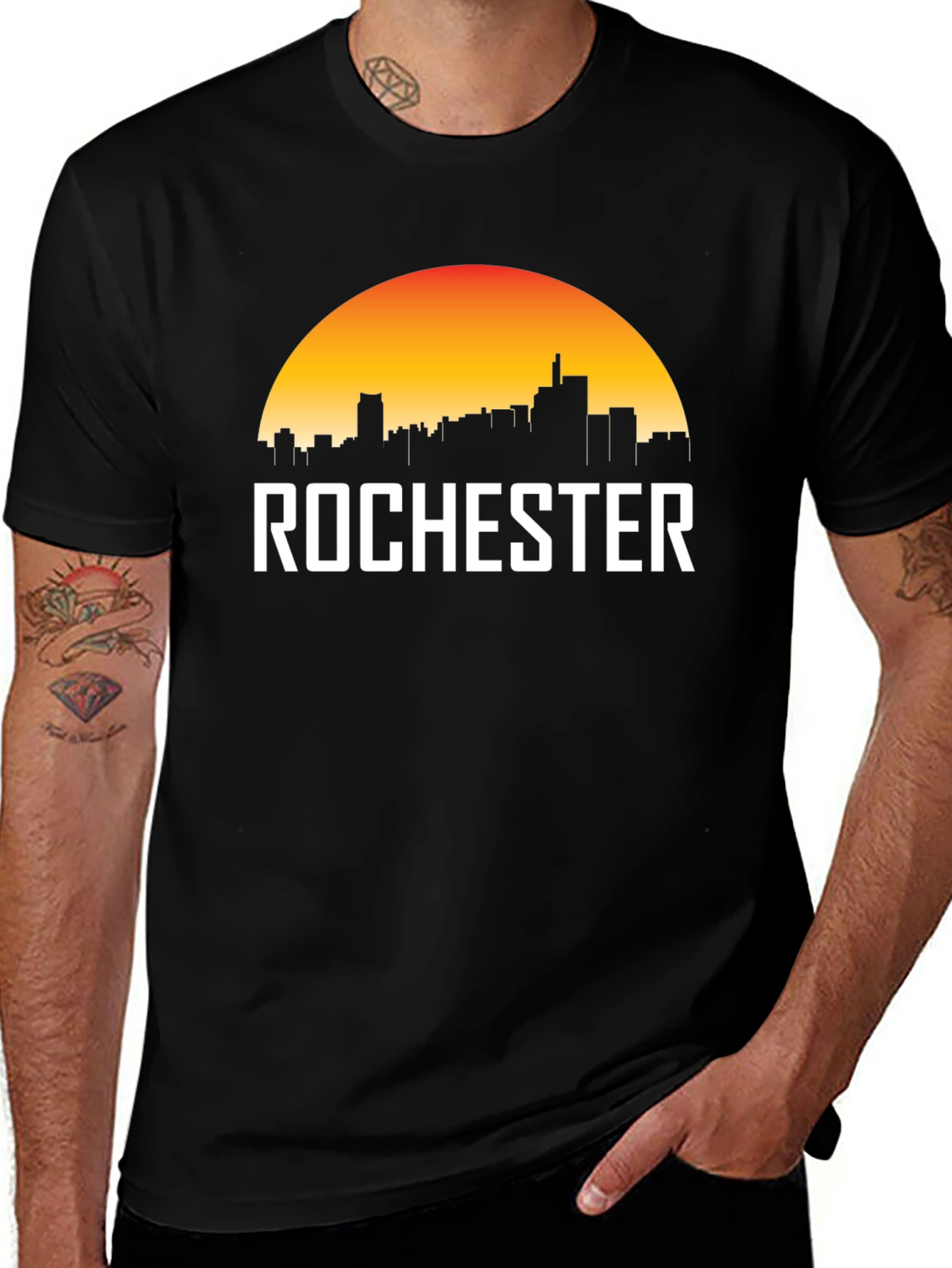Rochester Skyline Sunset Graphic Tee