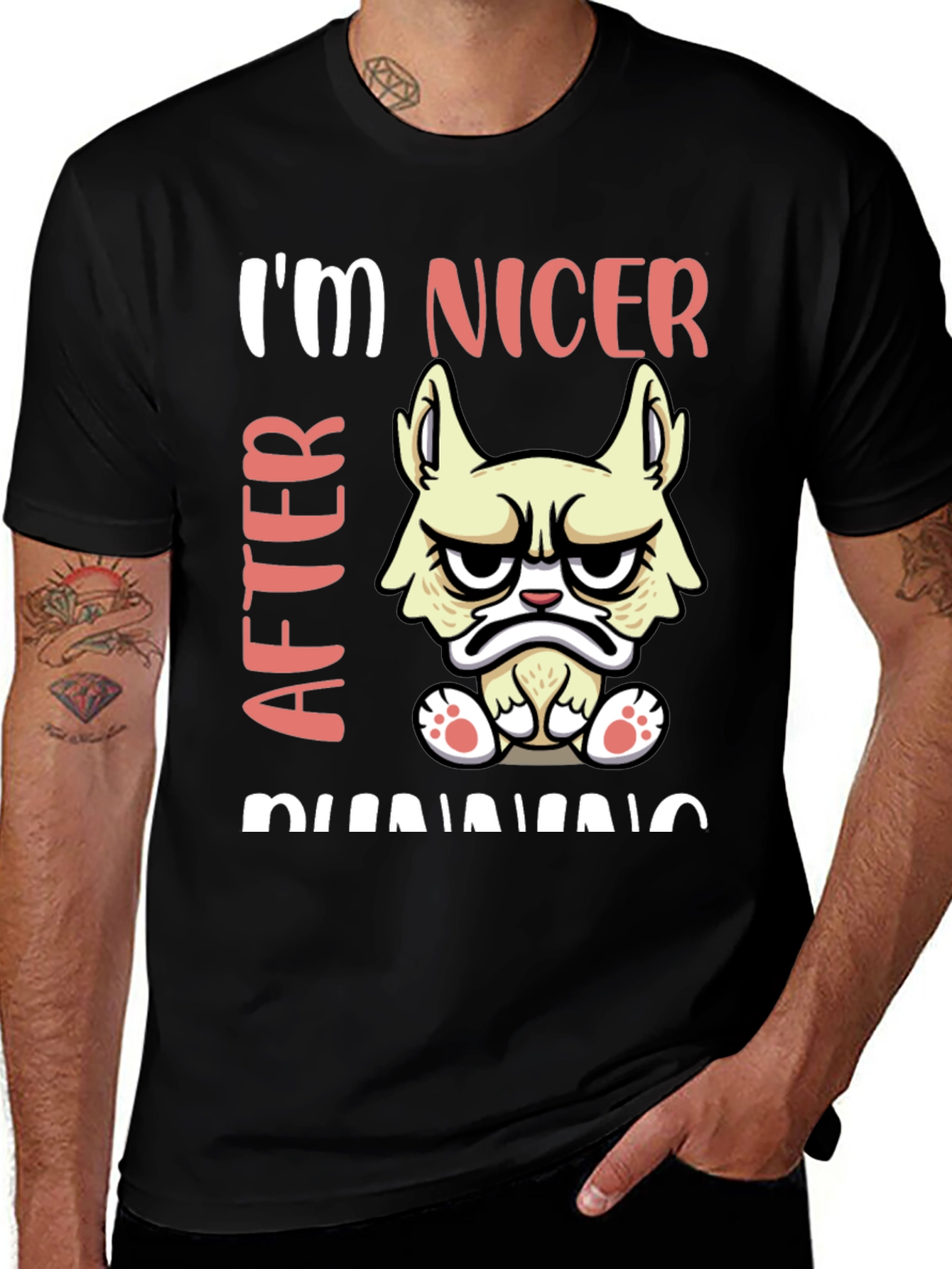 Variant 11 of I'm Nicer After Running T-Shirt Funny Grumpy Cat