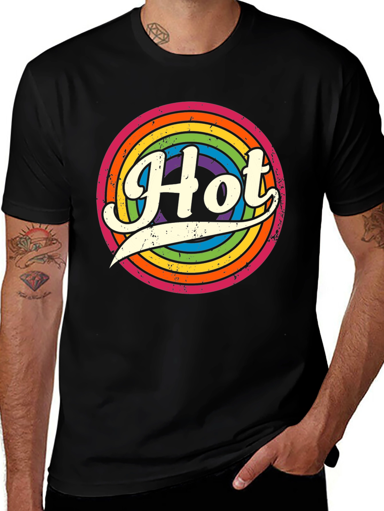 Variant 24 of Retro Rainbow 'Hot' T-Shirt