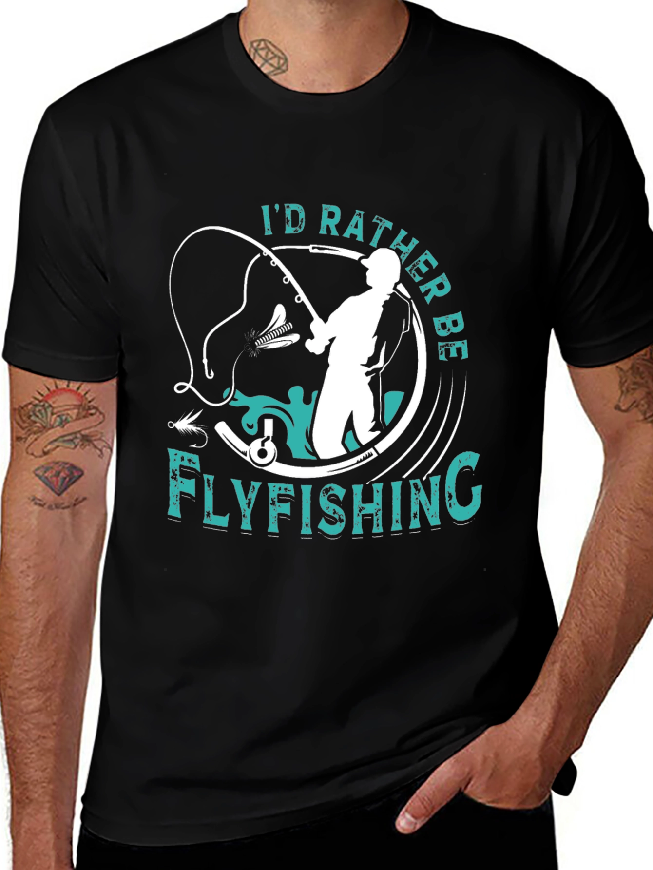 Variant 22 of I'd Rather Be Flyfishing T-Shirt