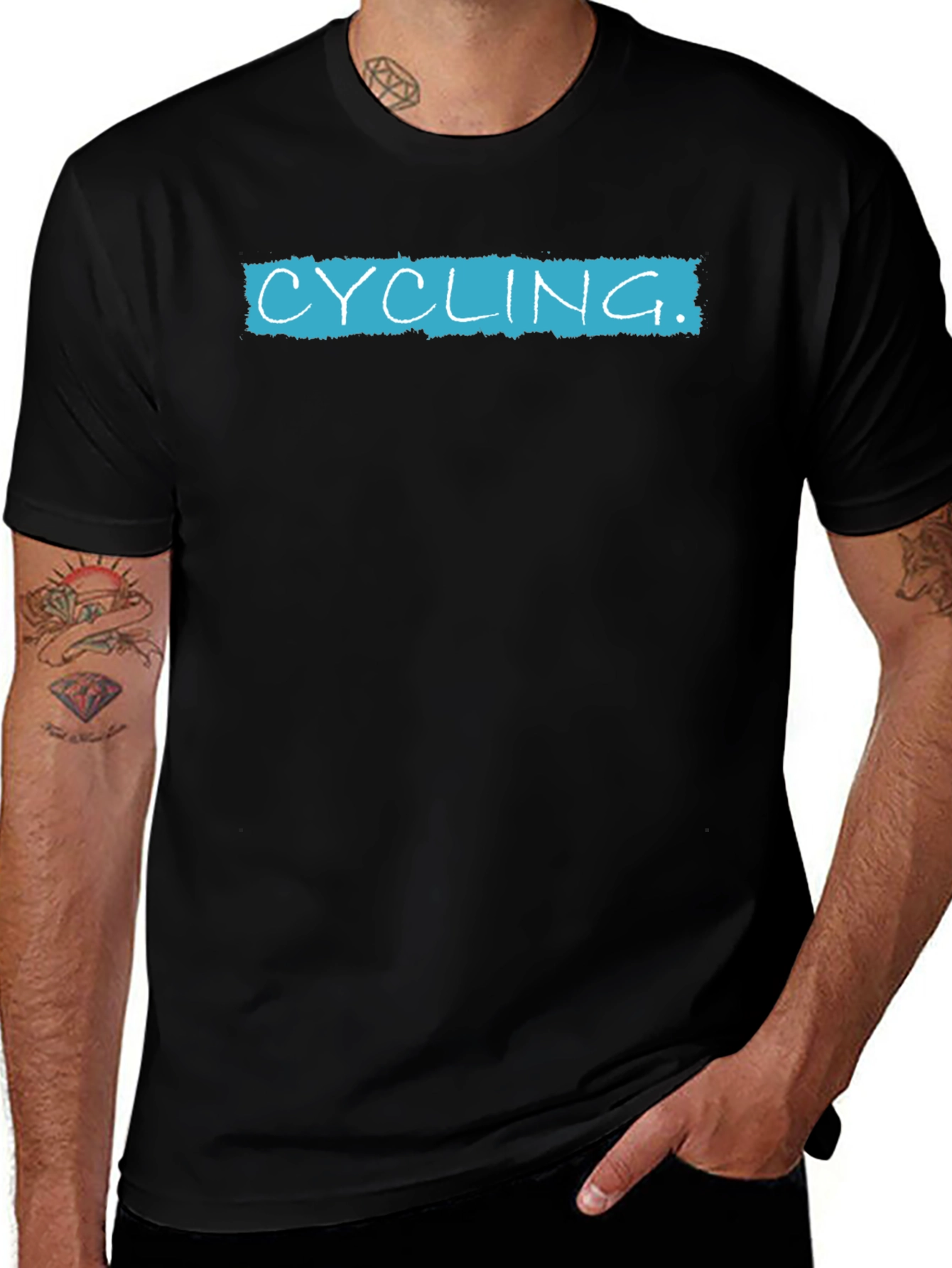 Variant 6 of Cycling Graphic T-Shirt - Stylish Black Tee