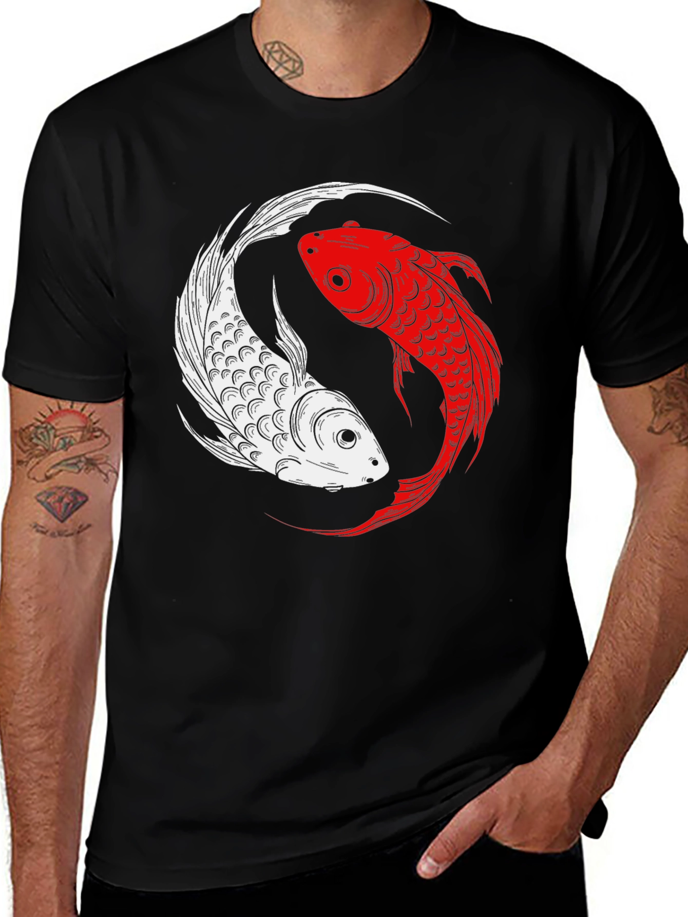 Variant 26 of Yin Yang Koi Fish Graphic T-Shirt