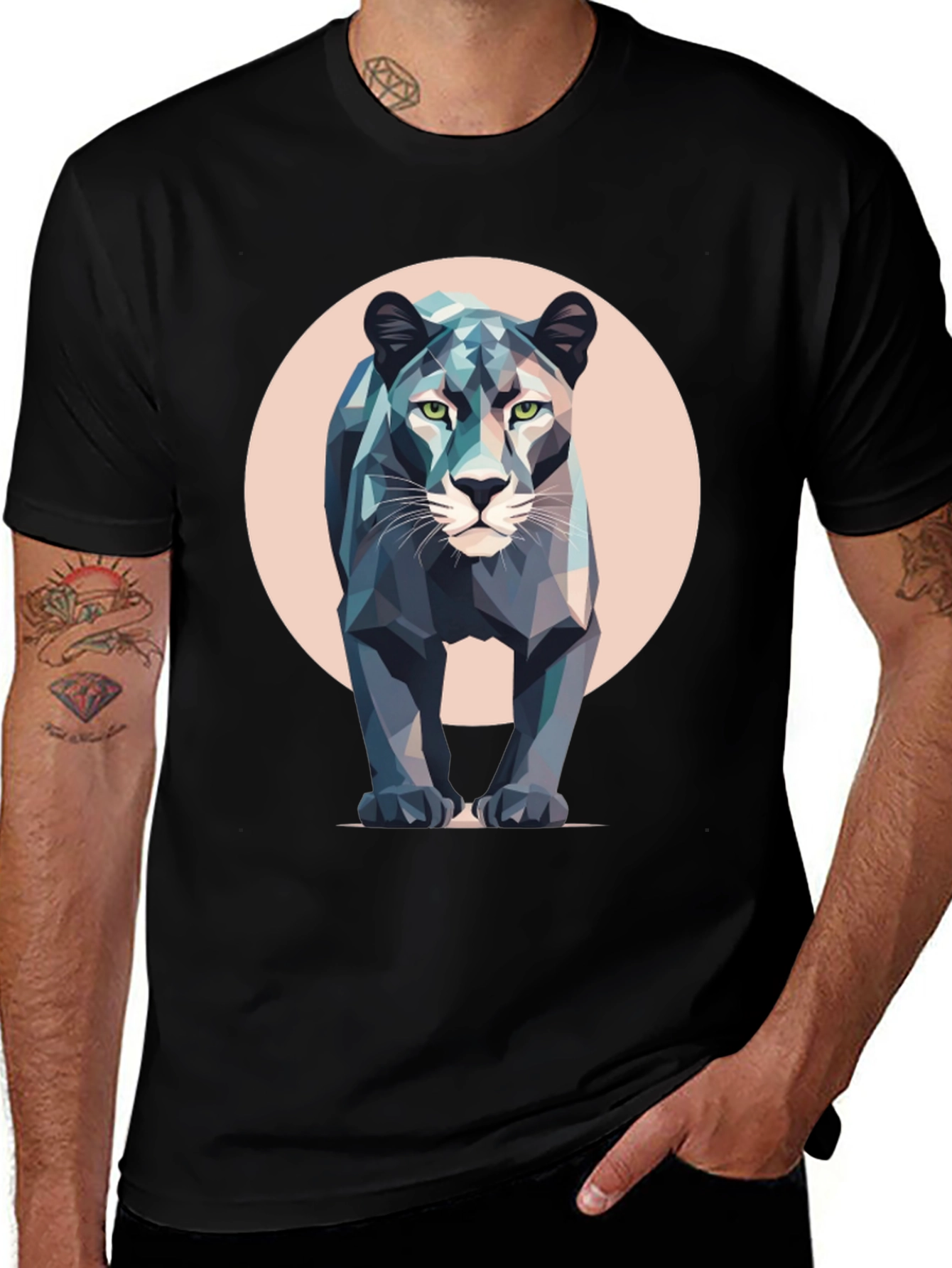 Variant 4 of Geometric Panther T-Shirt - Modern Animal Print