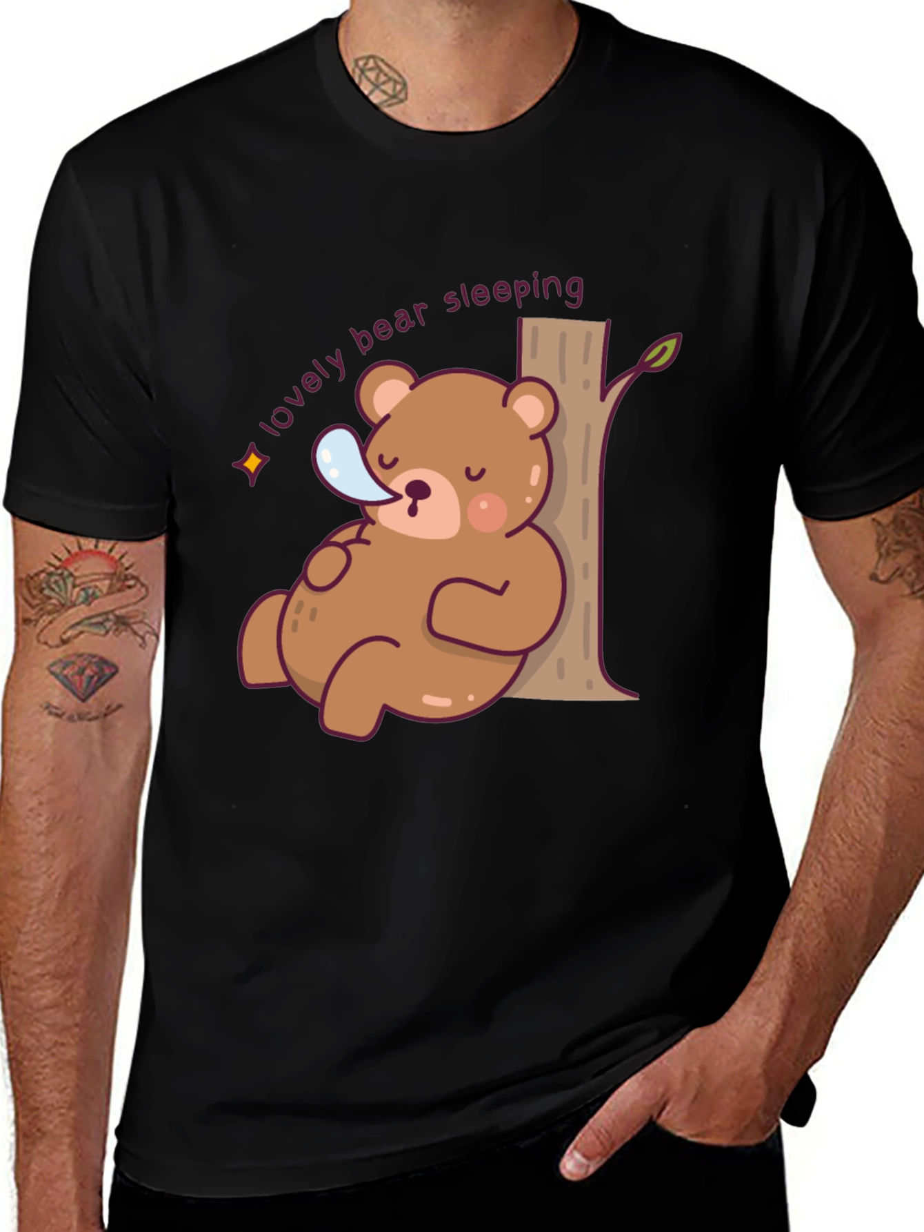 Variant 22 of Cute Bear Sleeping T-Shirt - Relaxed Fit
