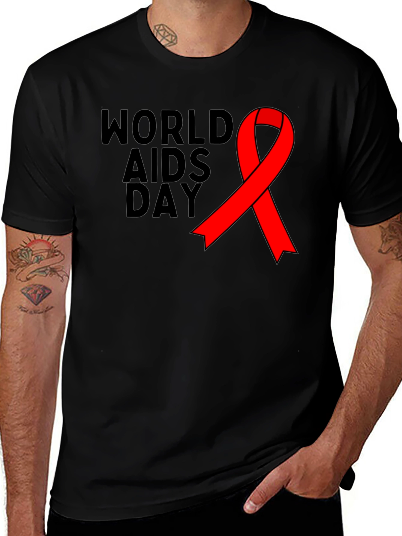 Variant 26 of World AIDS Day Awareness Ribbon Graphic Tee
