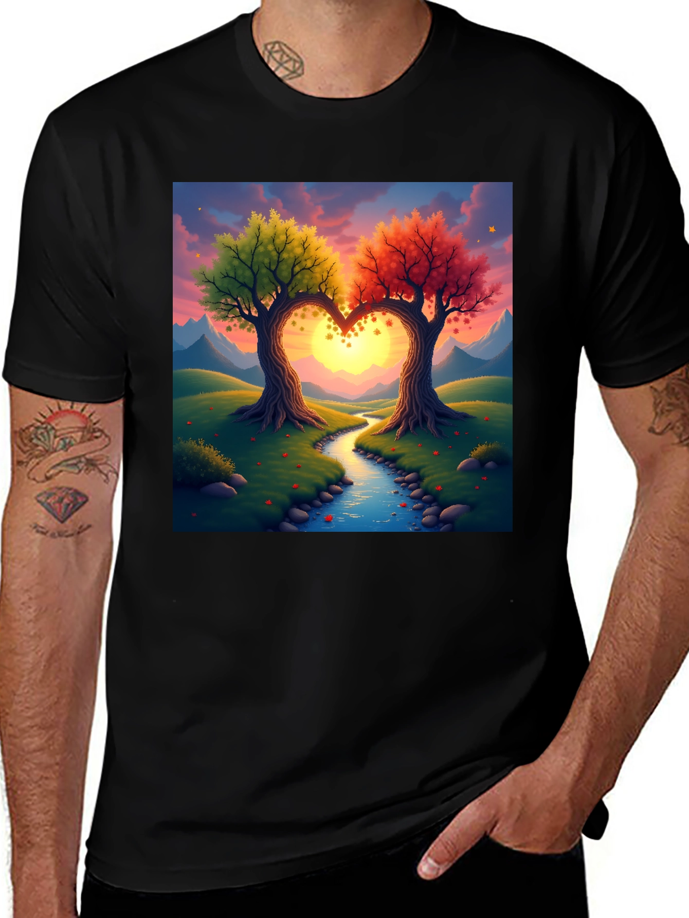 Heart Trees T-Shirt - Nature Love Tee