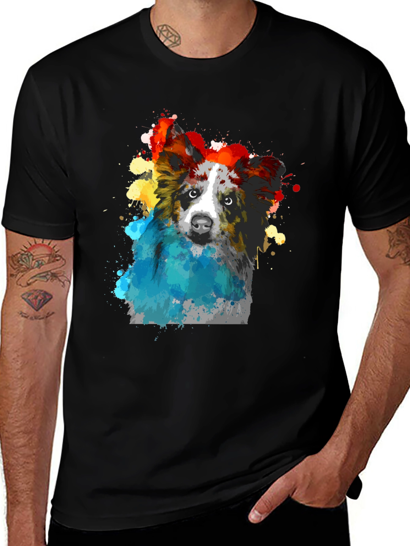 Variant 7 of Watercolor Dog Graphic T-Shirt