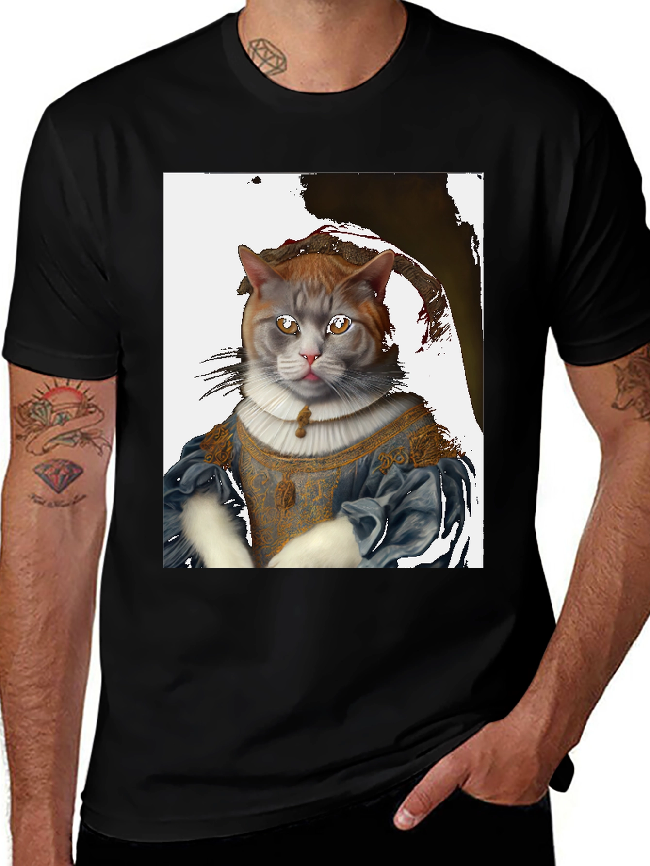 Variant 9 of Cat Renaissance Portrait T-Shirt