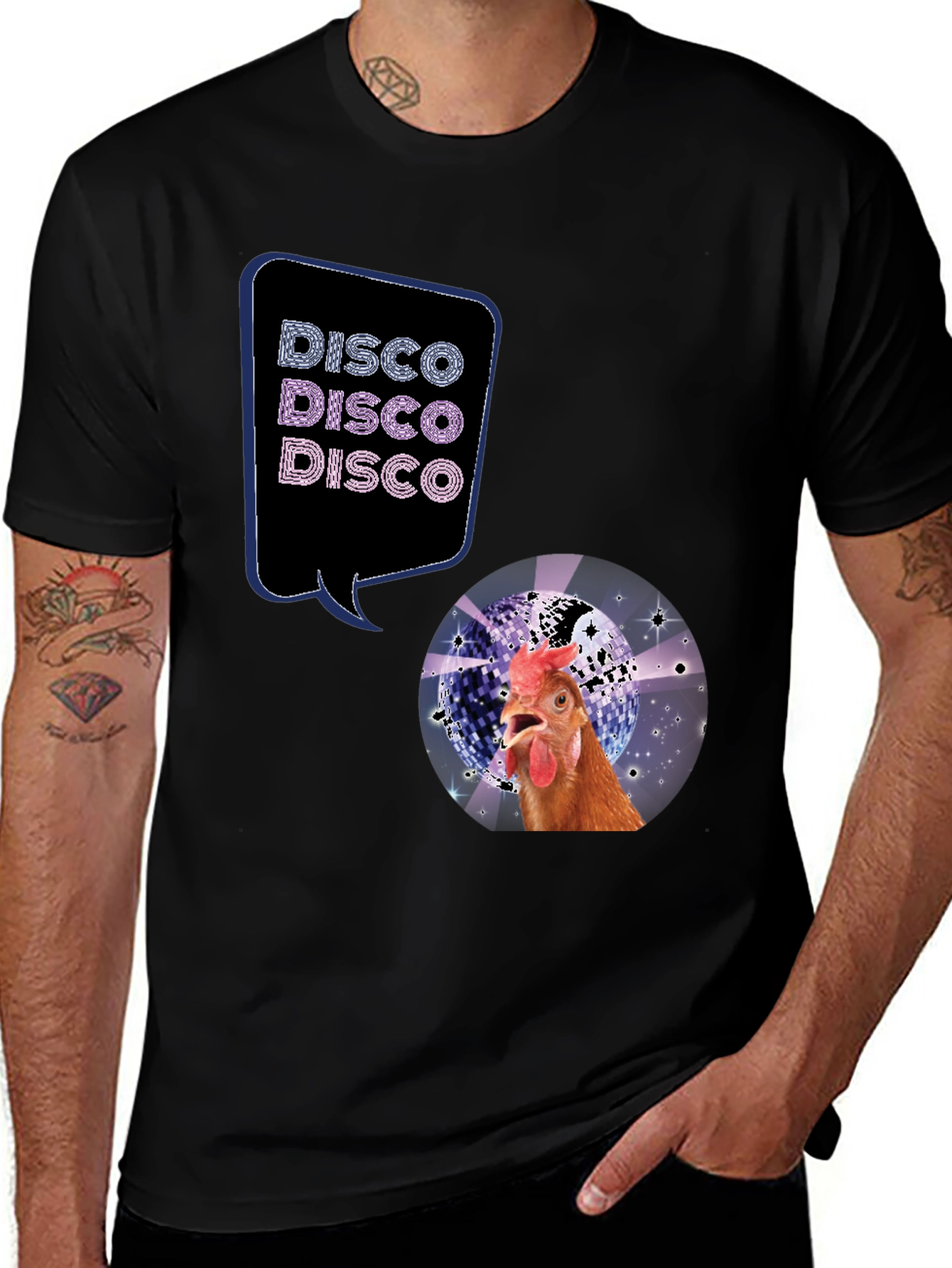 Variant 18 of Disco Chicken Graphic Tee - Funny & Unique