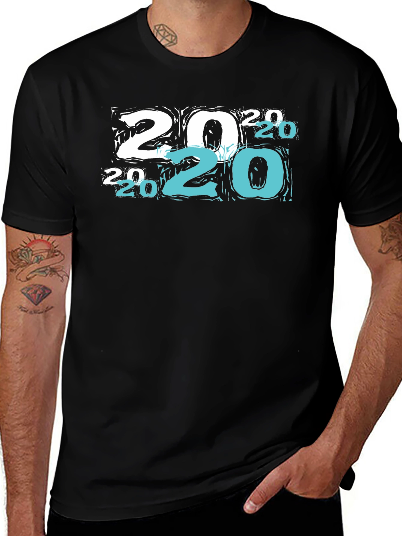 Variant 24 of Modern 2020 Graphic Print Black T-Shirt