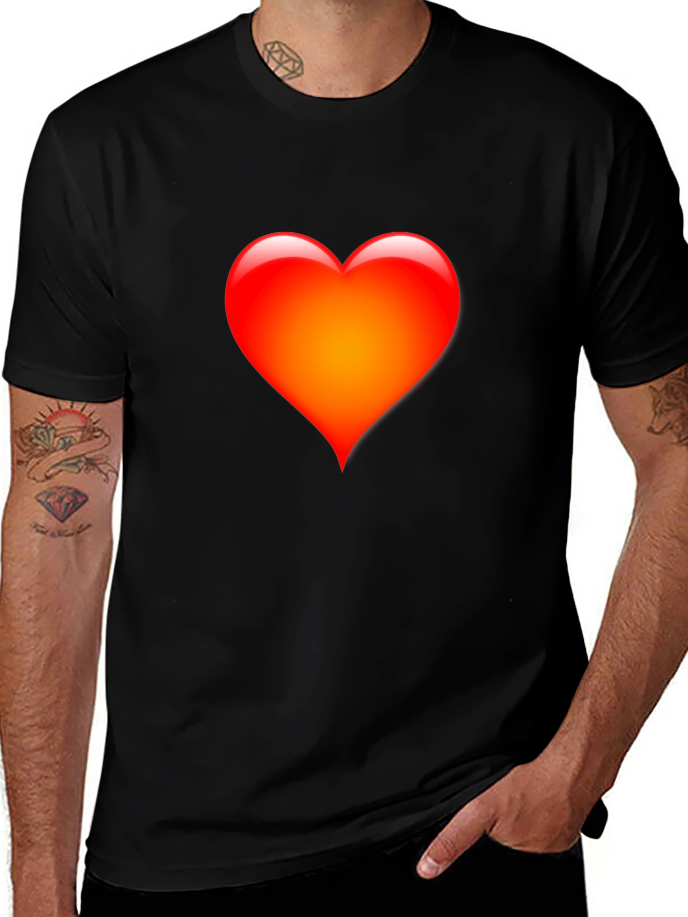 Variant 22 of Heart Graphic Black T-Shirt - Express Your Love!