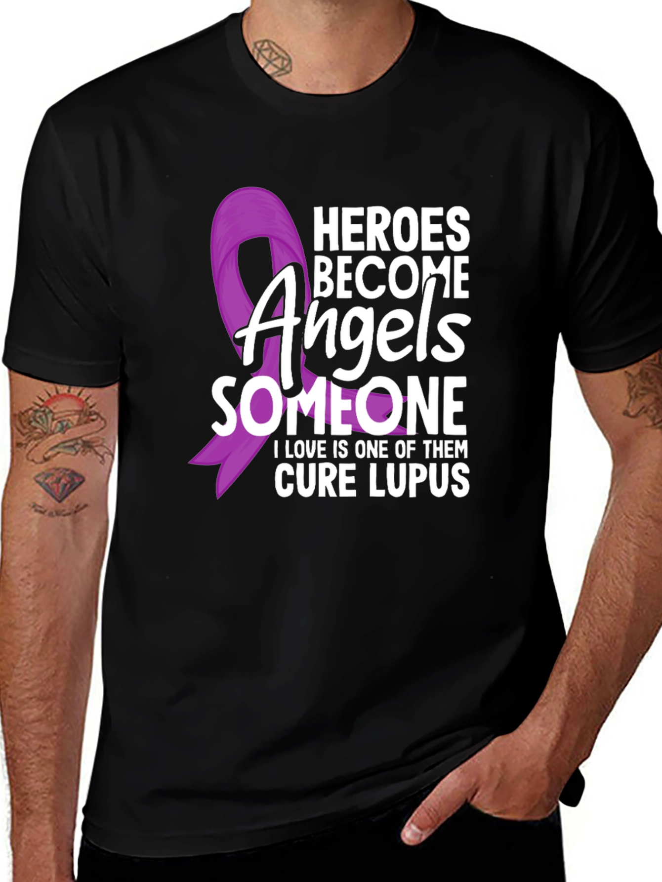 Heroes Become Angels Lupus Awareness T-Shirt