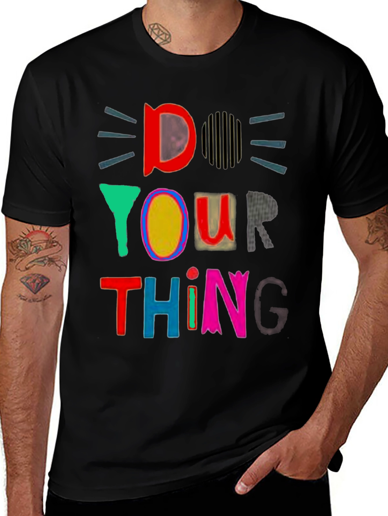 Variant 29 of Do Your Thing Graphic Tee - Black Cotton T-Shirt