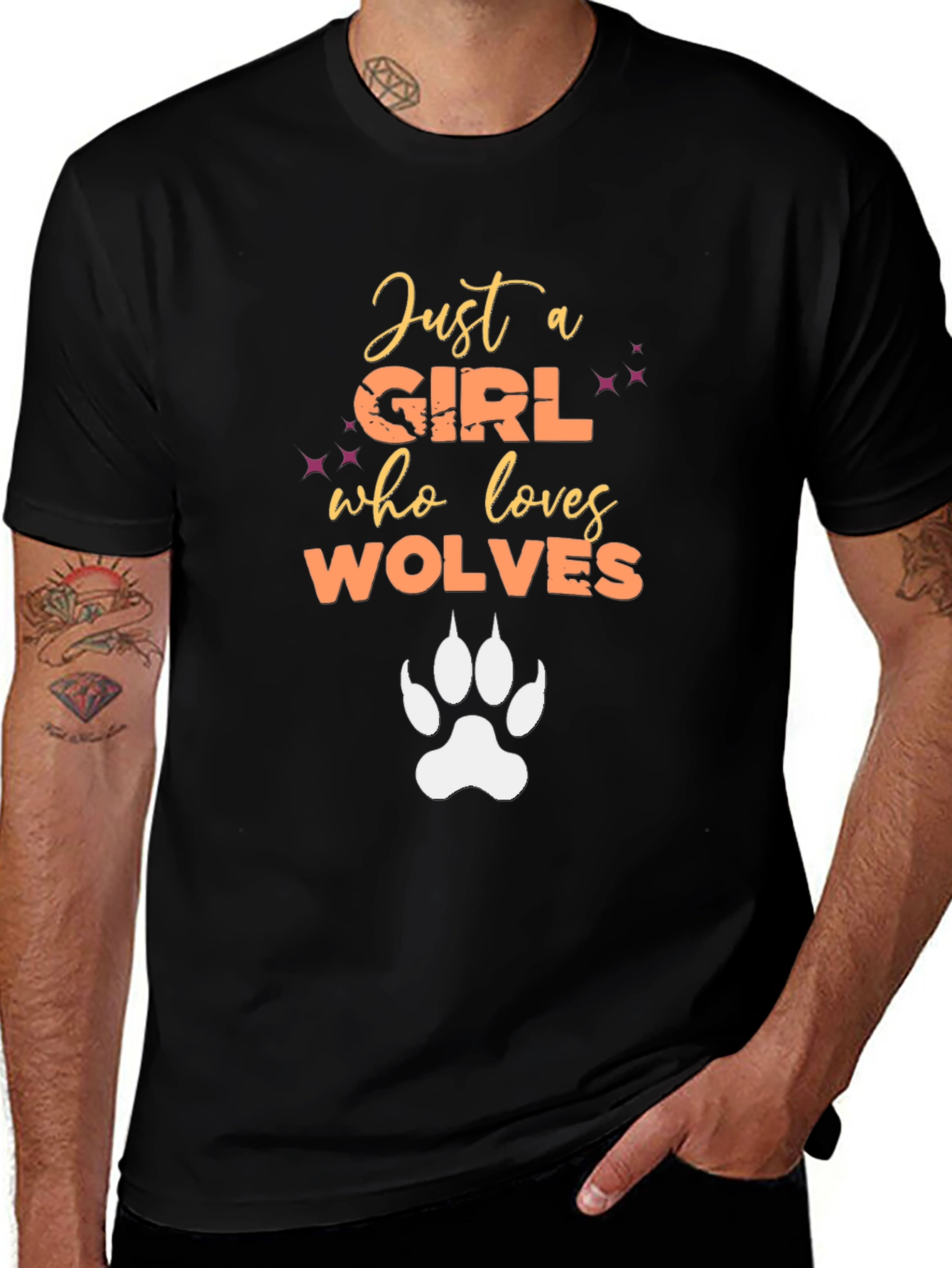 Variant 30 of Just A Girl Who Loves Wolves Graphic T-Shirt