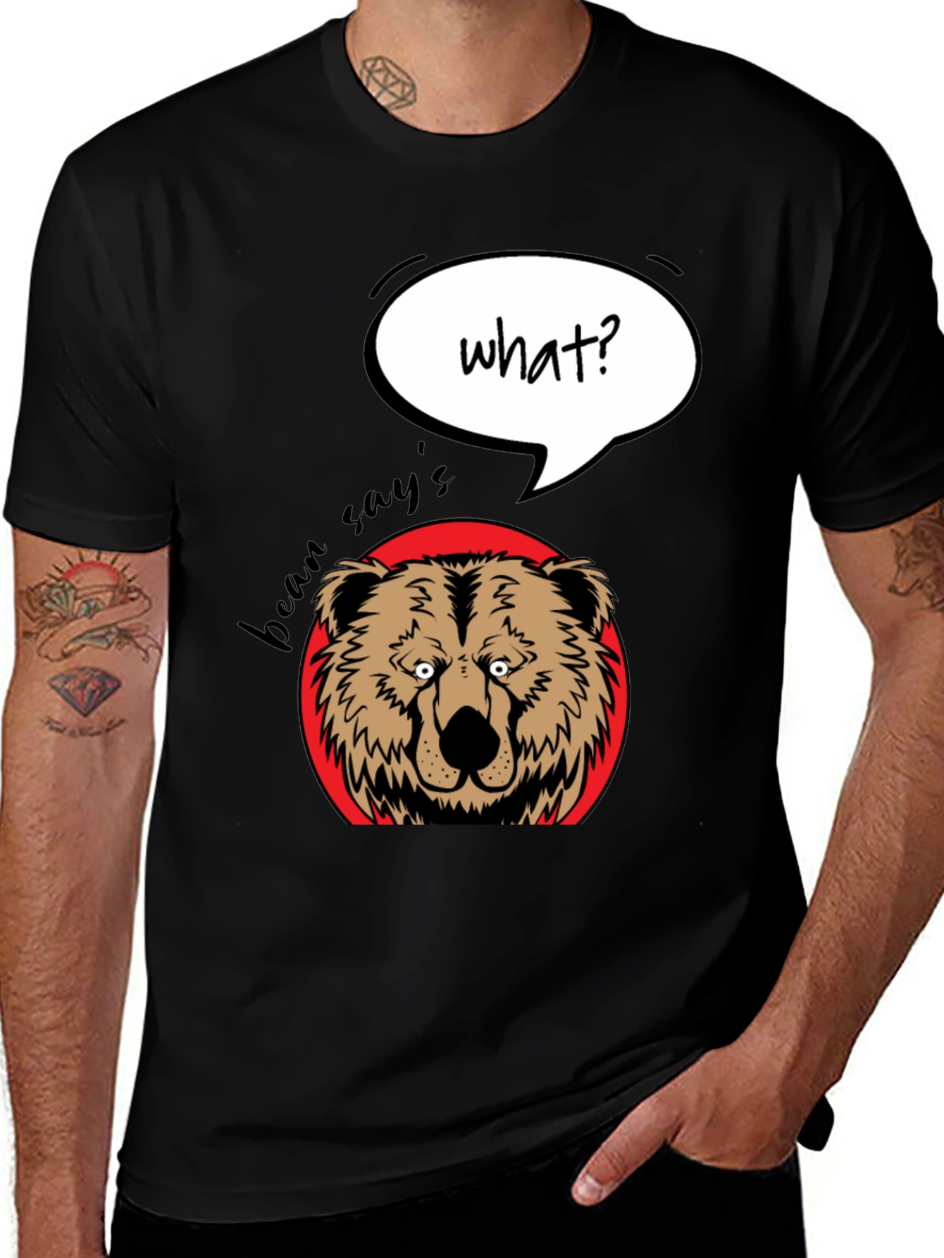 Variant 10 of Funny Bear What? Graphic T-Shirt