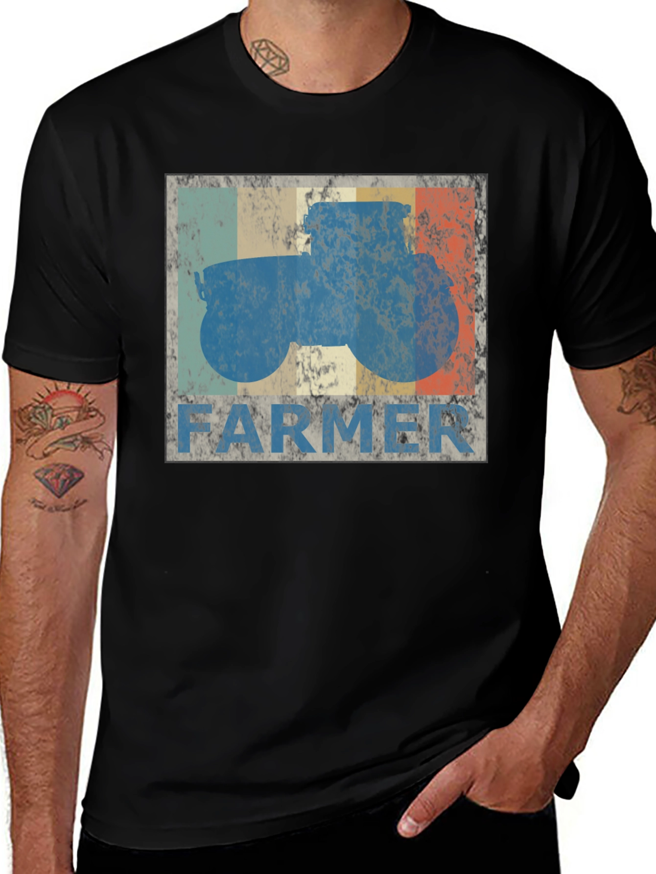 Variant 23 of Vintage Farmer Tractor Graphic Tee - Cool Farm Life Shirt