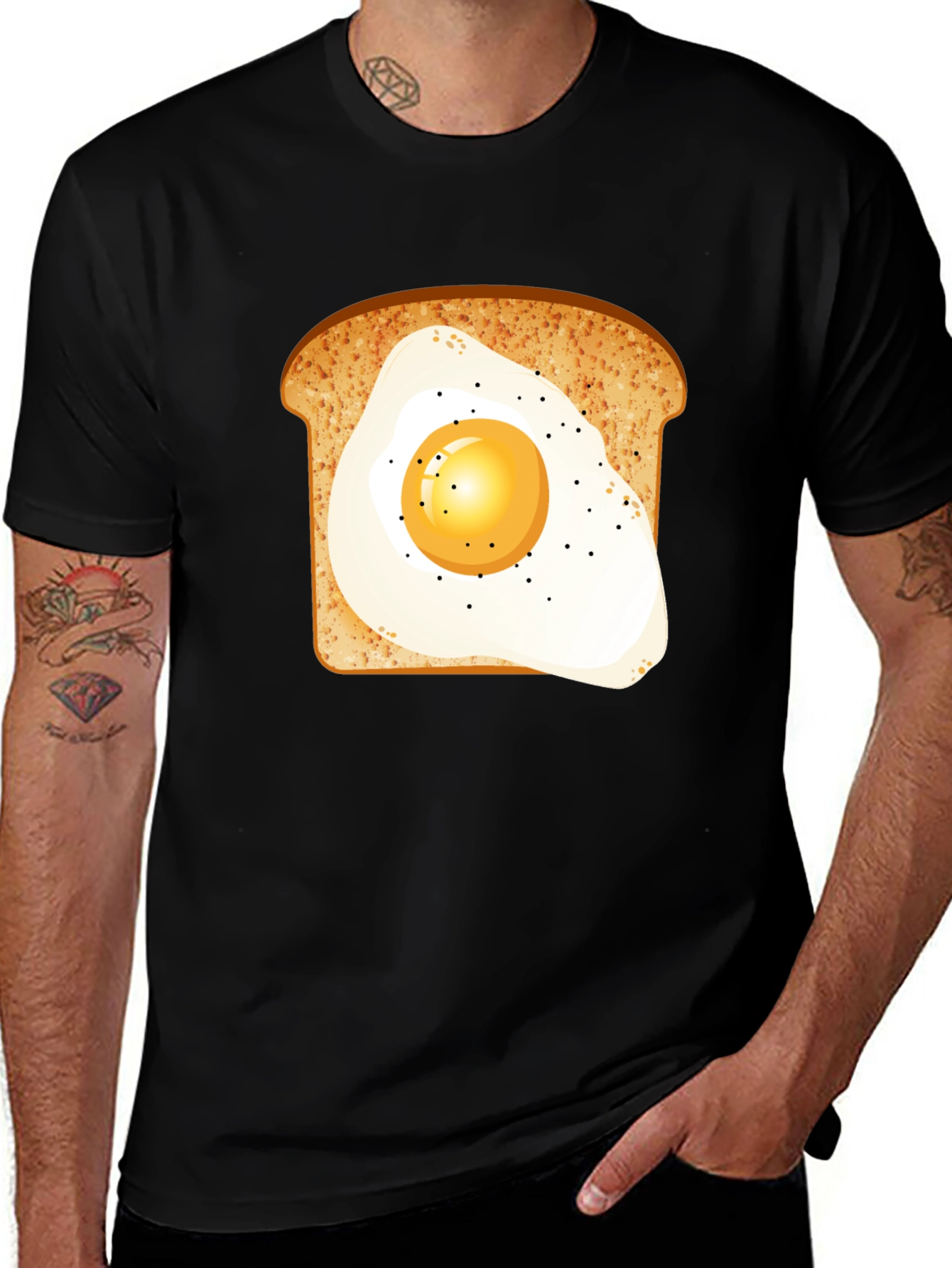 Breakfast Tee: Egg-on-Toast Graphic T-Shirt
